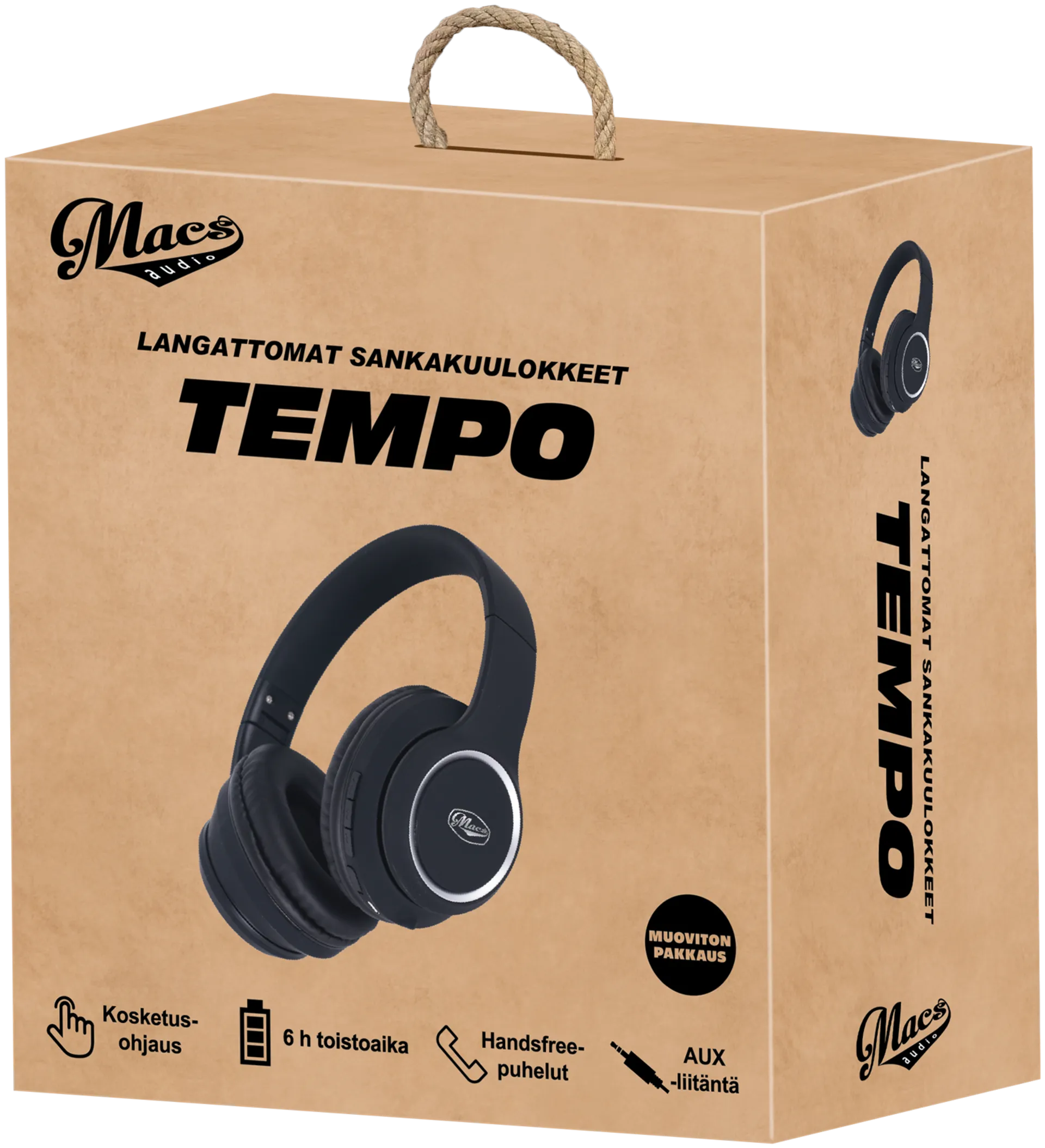 Macs Bluetooth sankakuulokkeet Tempo musta - 2