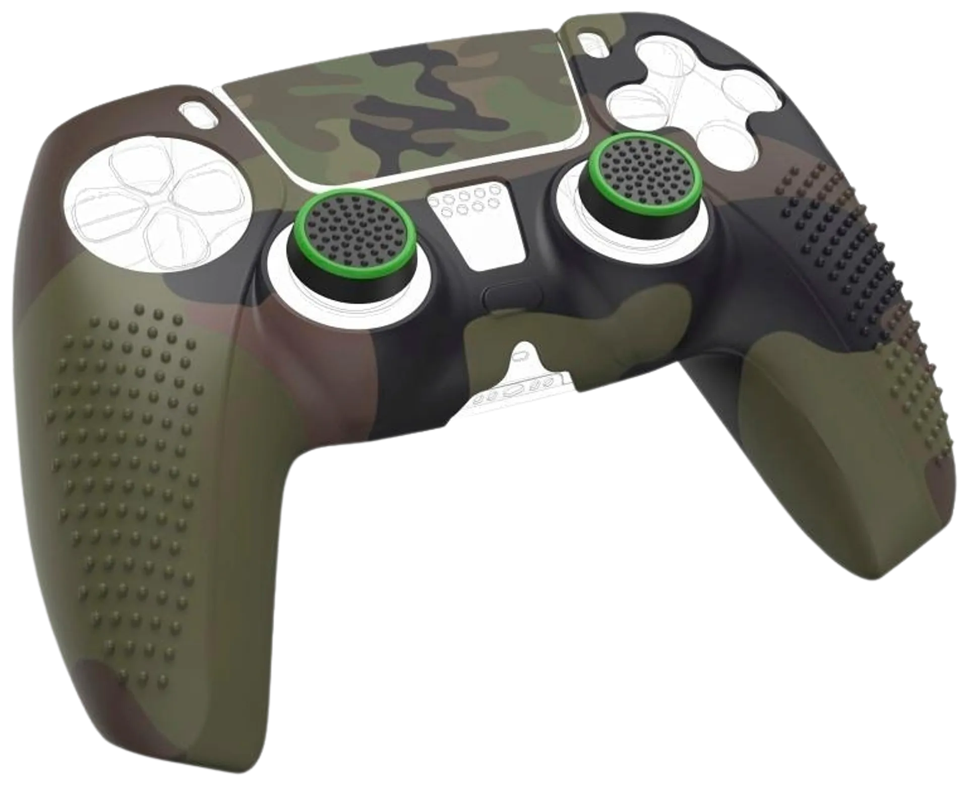 Hama 6-in-1 lisätarvikesarja PlayStation 5 -ohjaimelle, Camouflage - 1
