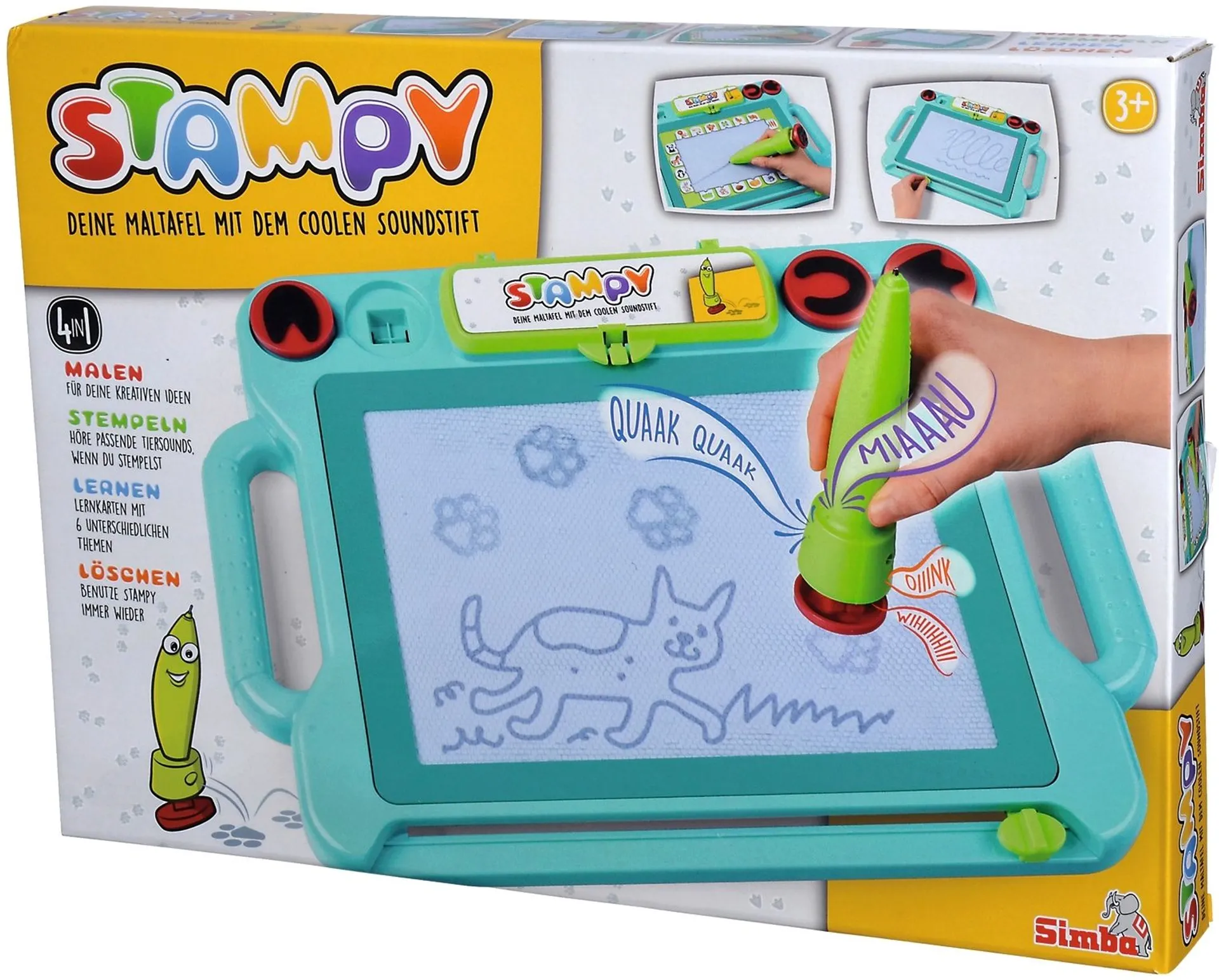 Simab Toys Stampy-piirustuslauta ja eläinääniset leimasimet - 1