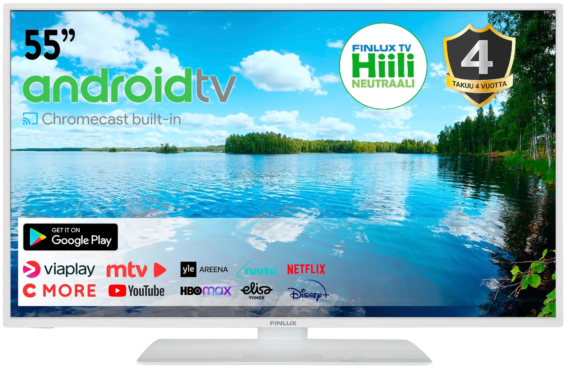 Finlux 55" 4K UHD Android Smart TV 55G9WCMI valkoinen - 2