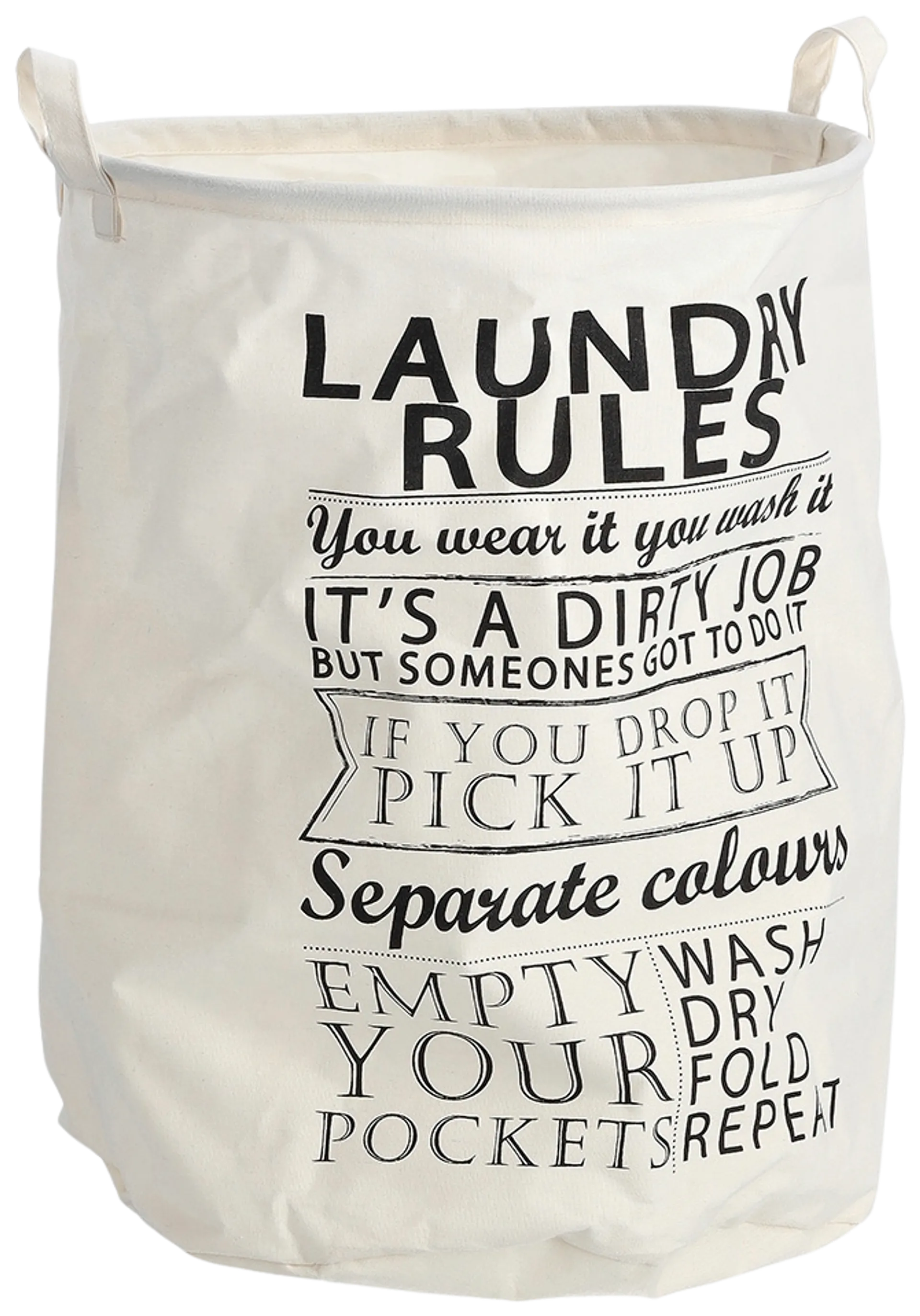 Zeller pyykkikori Laundry rules Ø 38 x 48 cm - 1