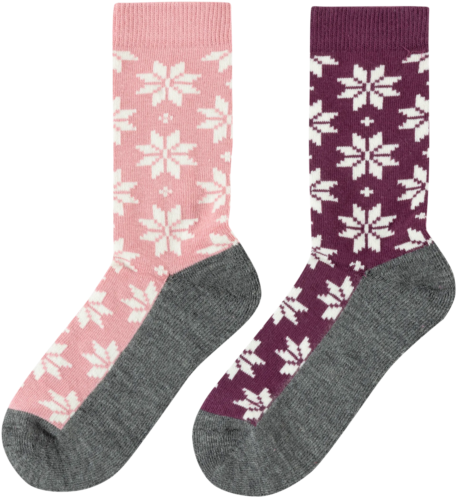 House naisten villapohjasukat 214H322420 2-pack - PINK/GREY - 1