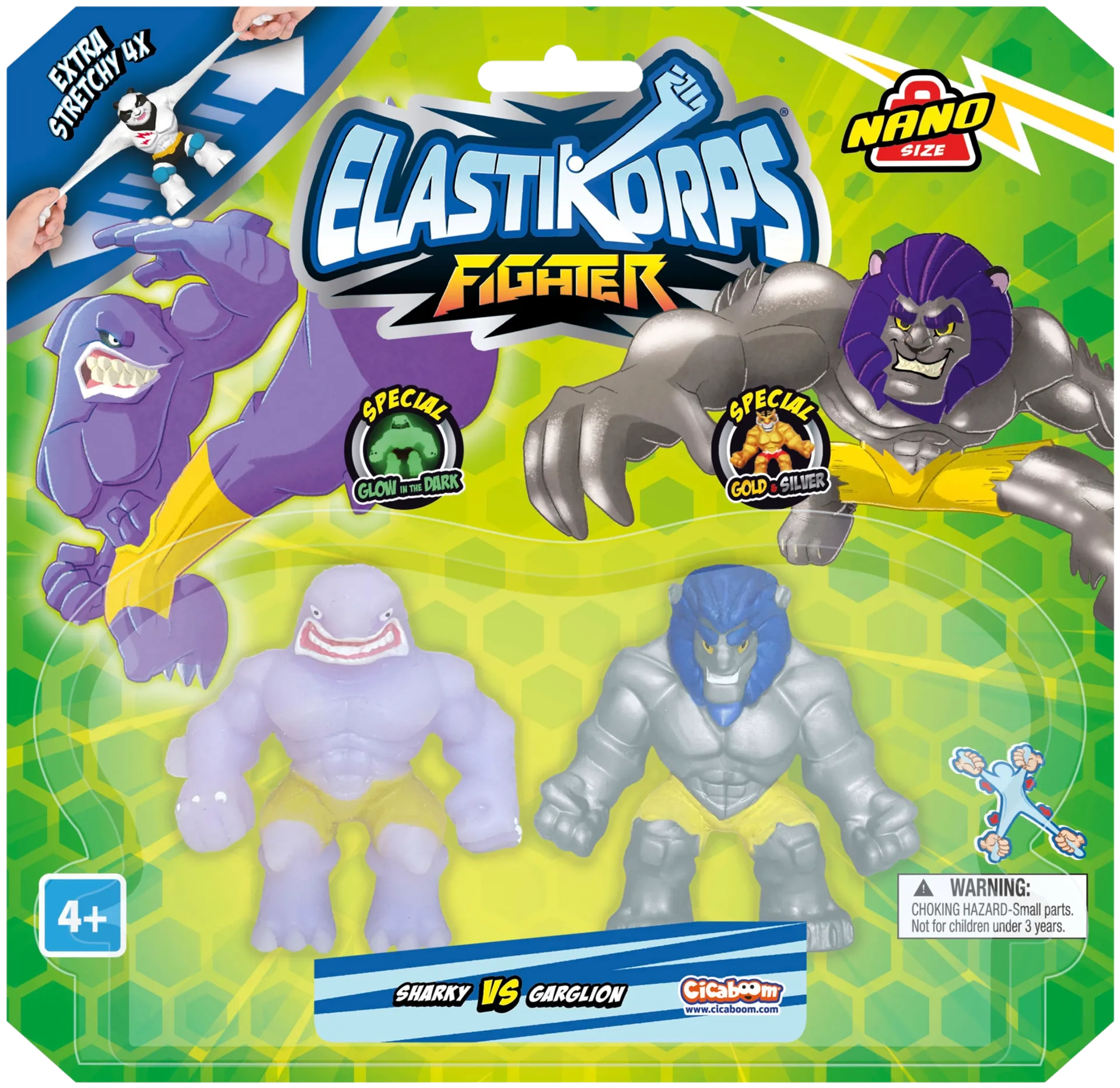 Elastikorps Nano Fighters -kamppailufiguurit 2 kpl - 8