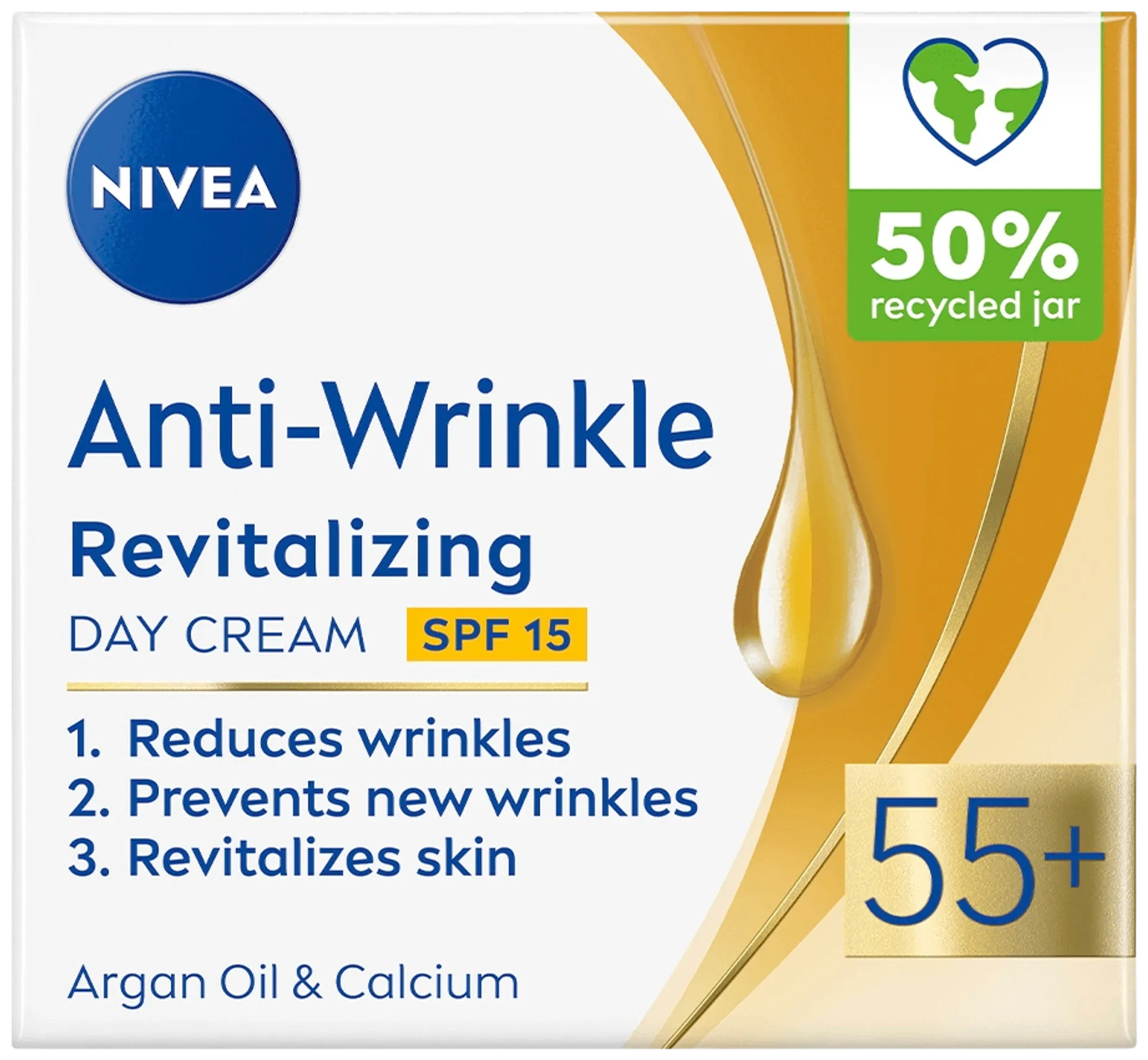 NIVEA 50ml Anti-Wrinkle + Revitalizing Day Care 55+ -päivävoide - 1