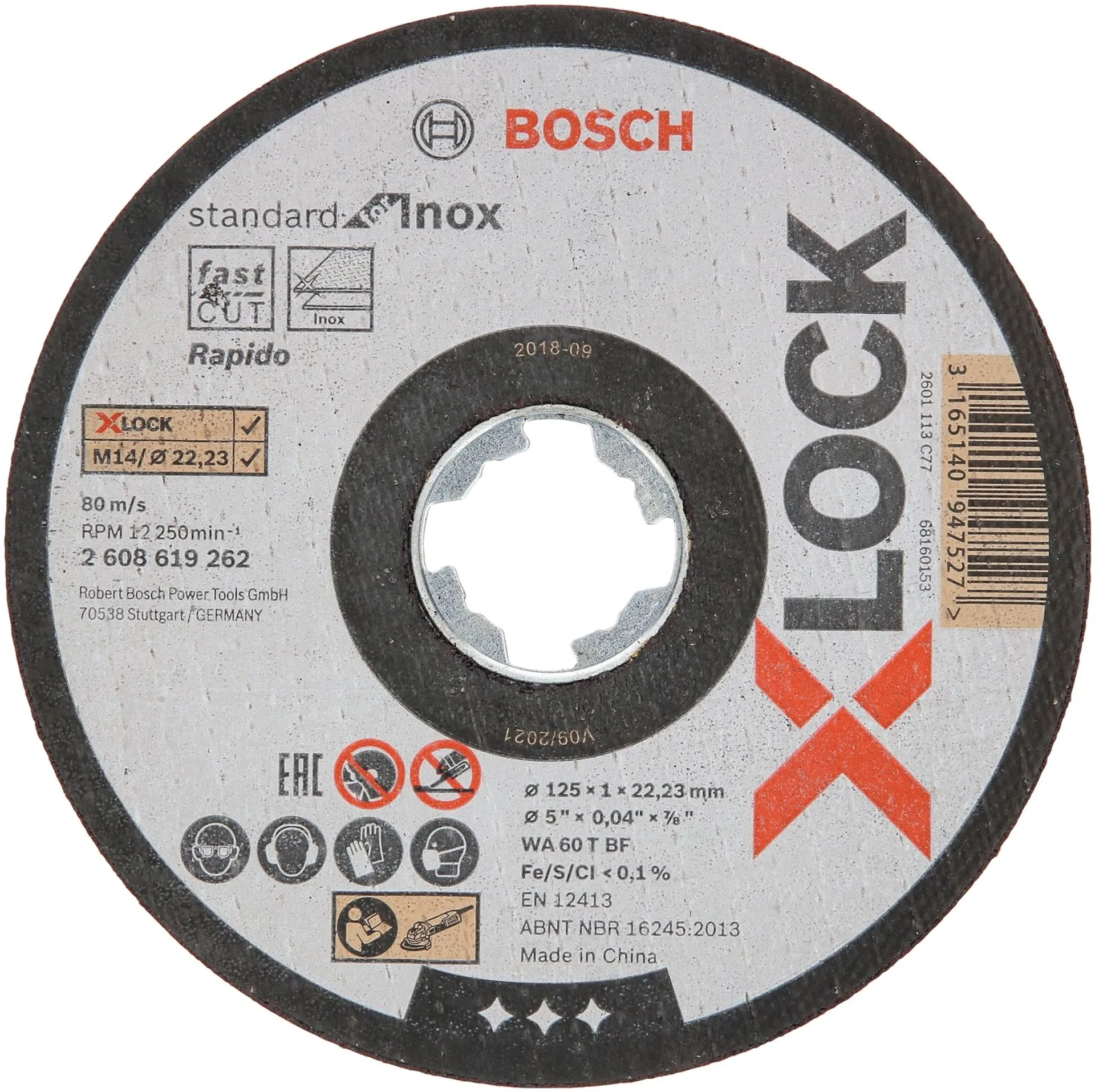 Katkaisulaikka X-Lock Standard for Inox 125x1,0mm - 1