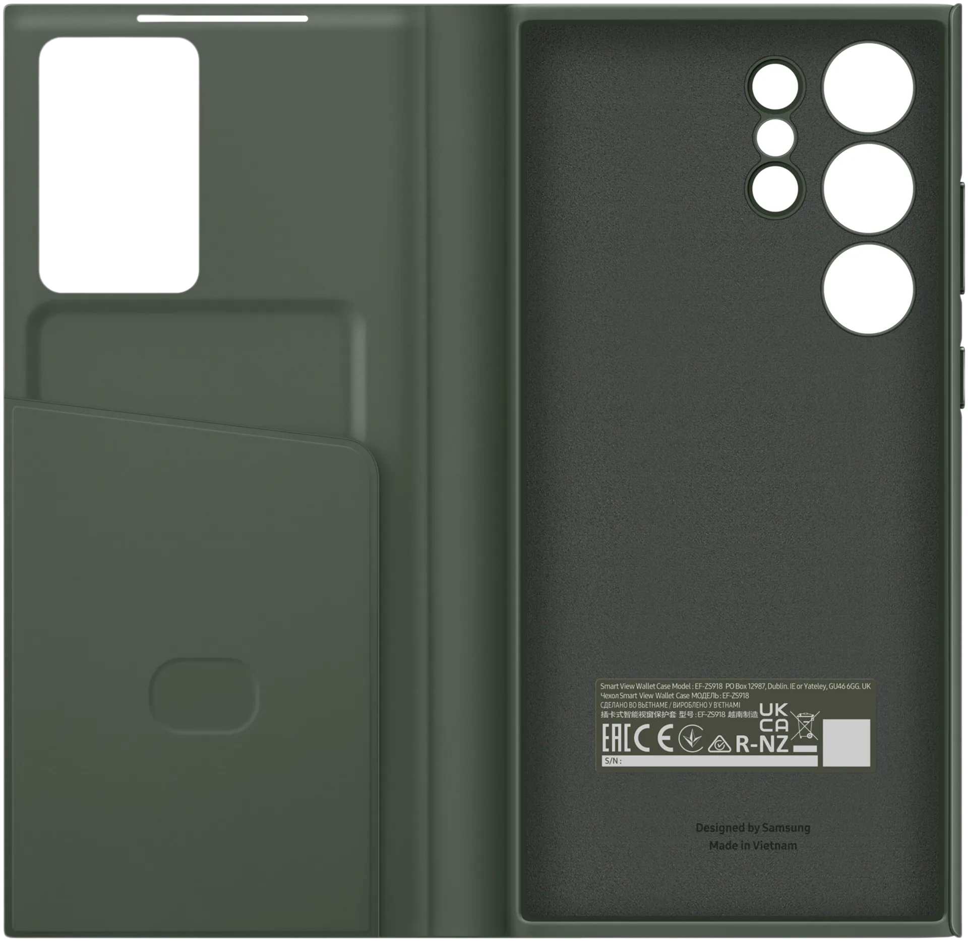 Samsung S23 Ultra lompakkokotelo vihreä