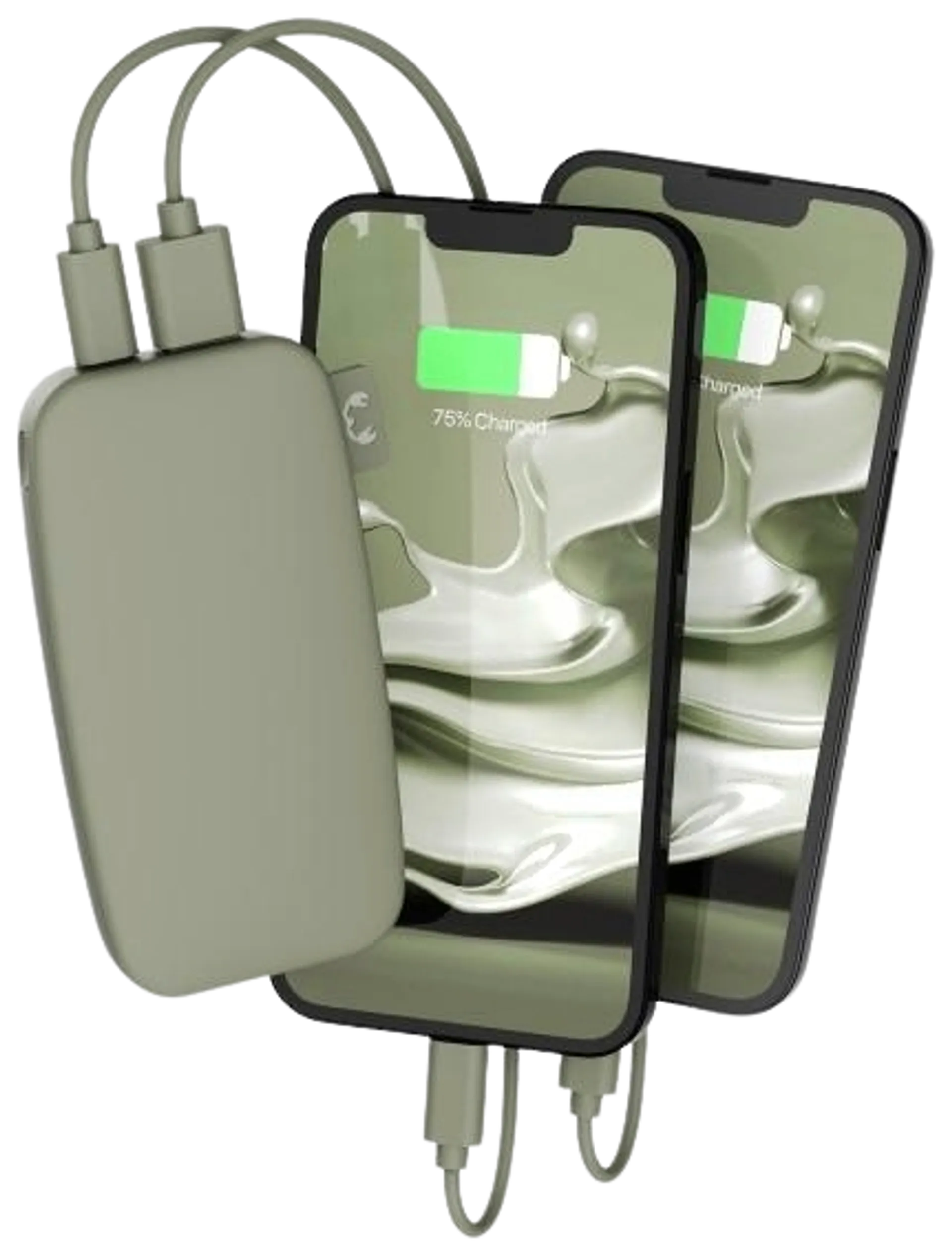 Fresh 'n Rebel Varavirtalähde 6000 mAh USB-C -liitännällä, Fast Charging, Dried Green - 5