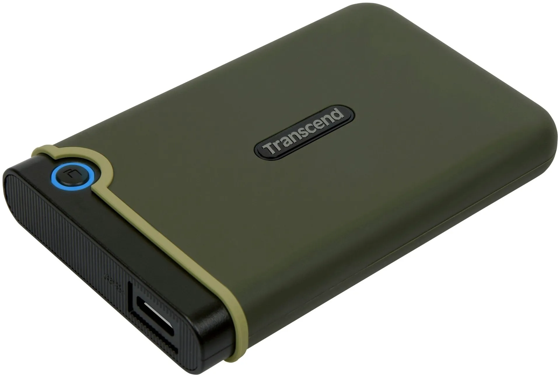 Transcend 1TB StoreJet 25M3G ulkoinen kolhusuojattu USB kiintolevy nopealla USB 3.1 liitännällä (5Gb/s). Läpäissyt U.S.A.:n armeijan pudotustestit. Ottaa virran USB-liitännästä. - 1