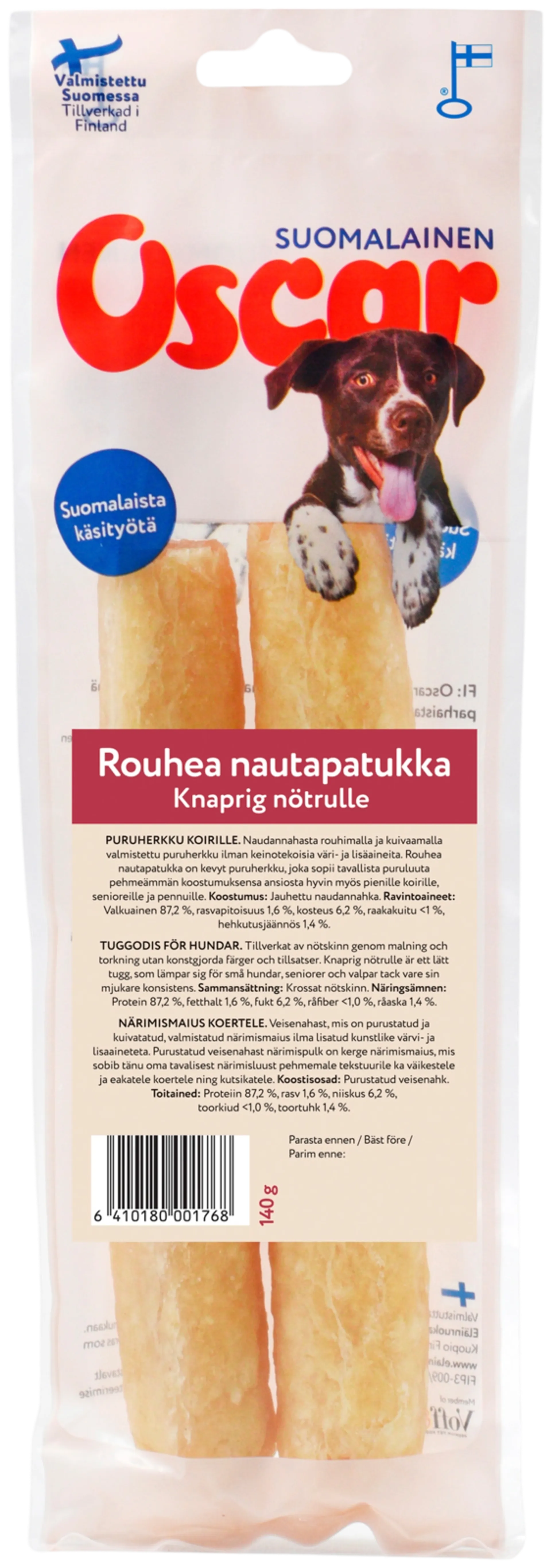 Oscar Rouhea nautapatukka 140 g, koirille