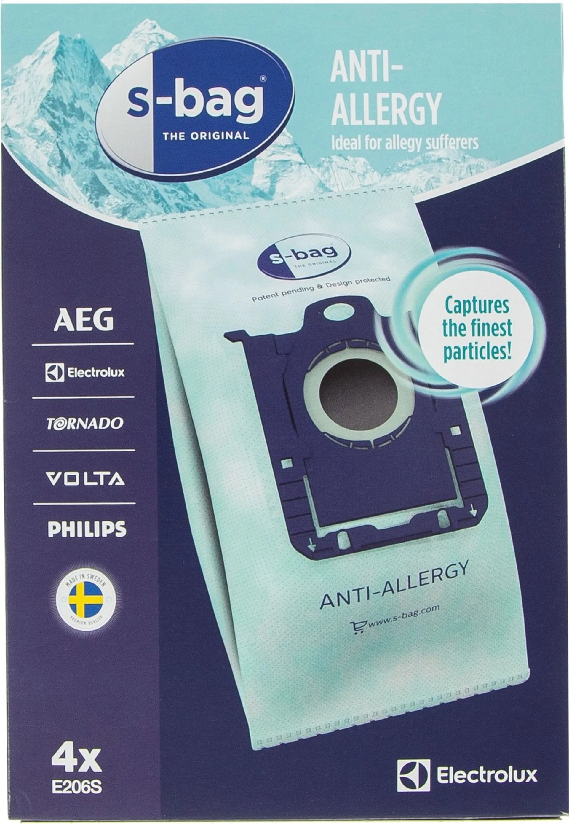 Electrolux pölypussi S-bag Anti-Allergy E206S 4 kpl