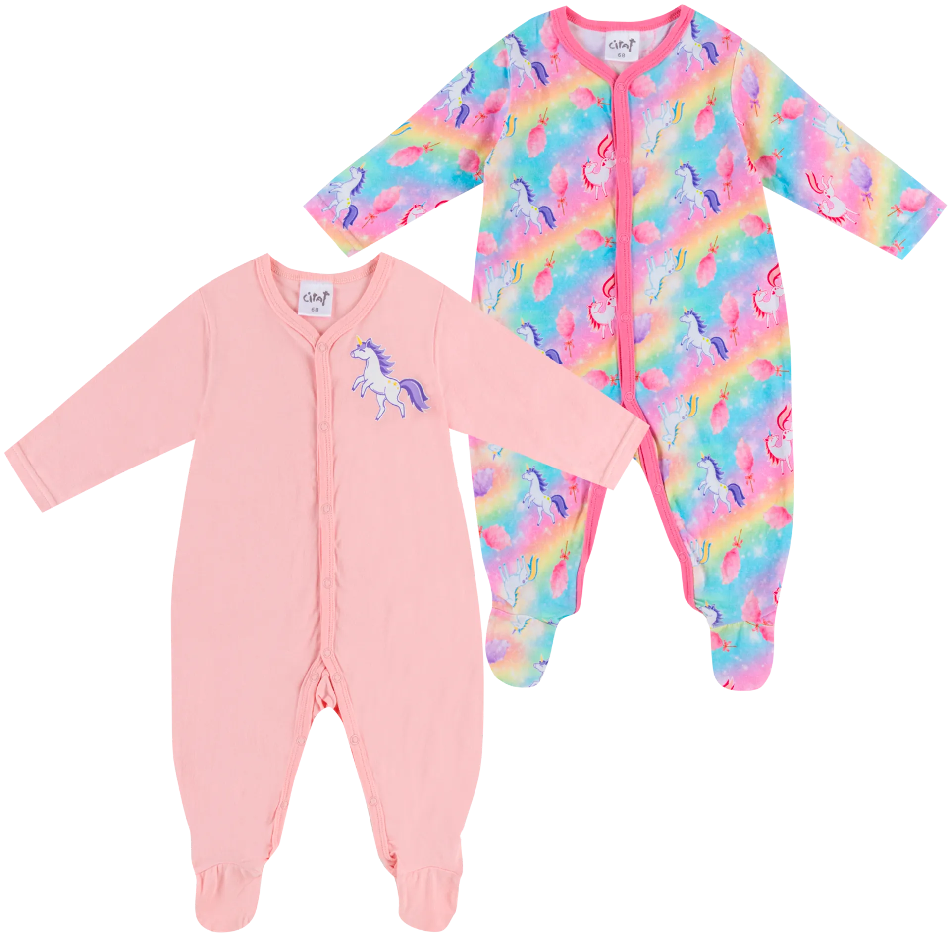 Ciraf vauvojen pyjama 250b242930 2-pack - unicorn aop / crystal rose - 1