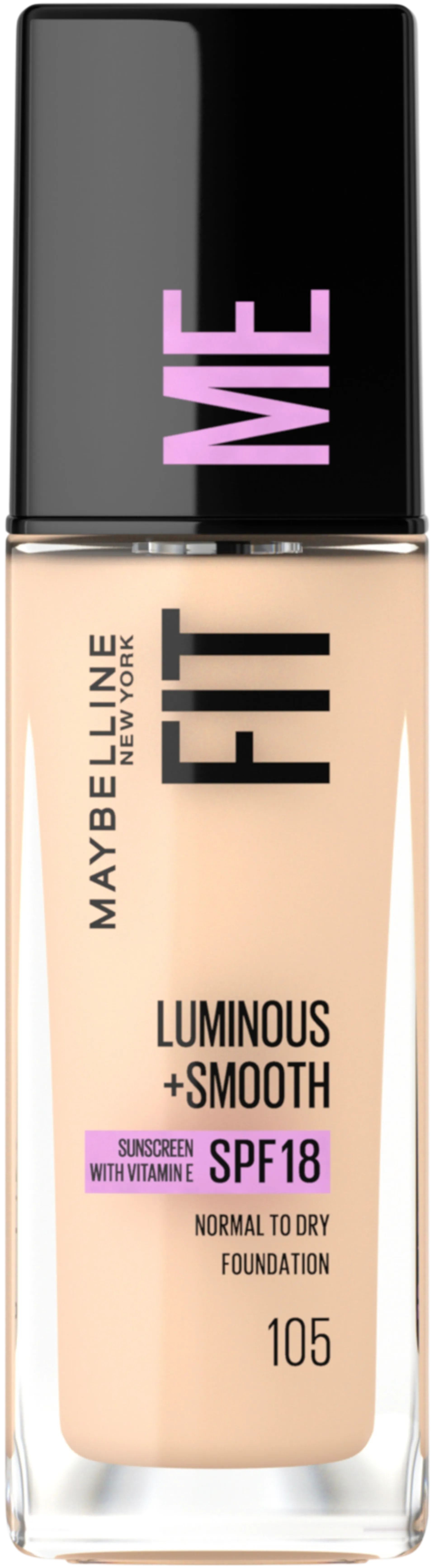 Maybelline New York  Fit Me Luminous & Smooth 105 Natural Ivory -meikkivoide 30ml - 1
