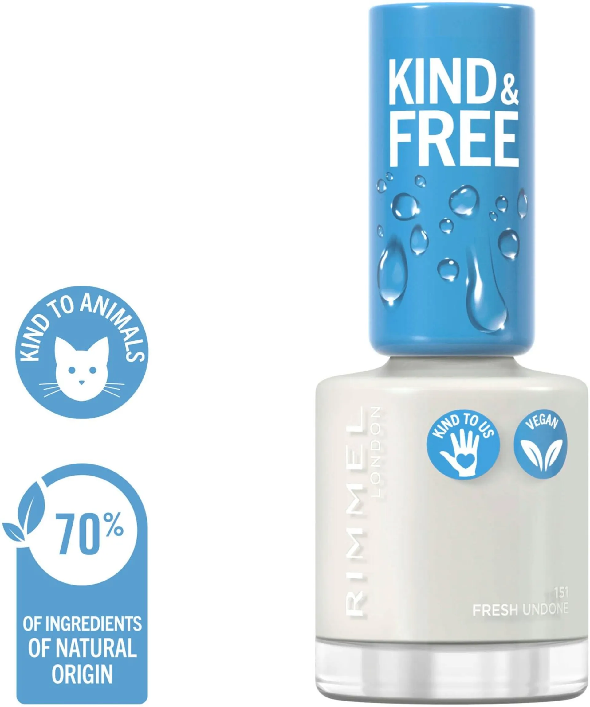 Rimmel Kind & Free Clean Nail Polish 8ml, 151 Fresh undone kynsilakka - 3