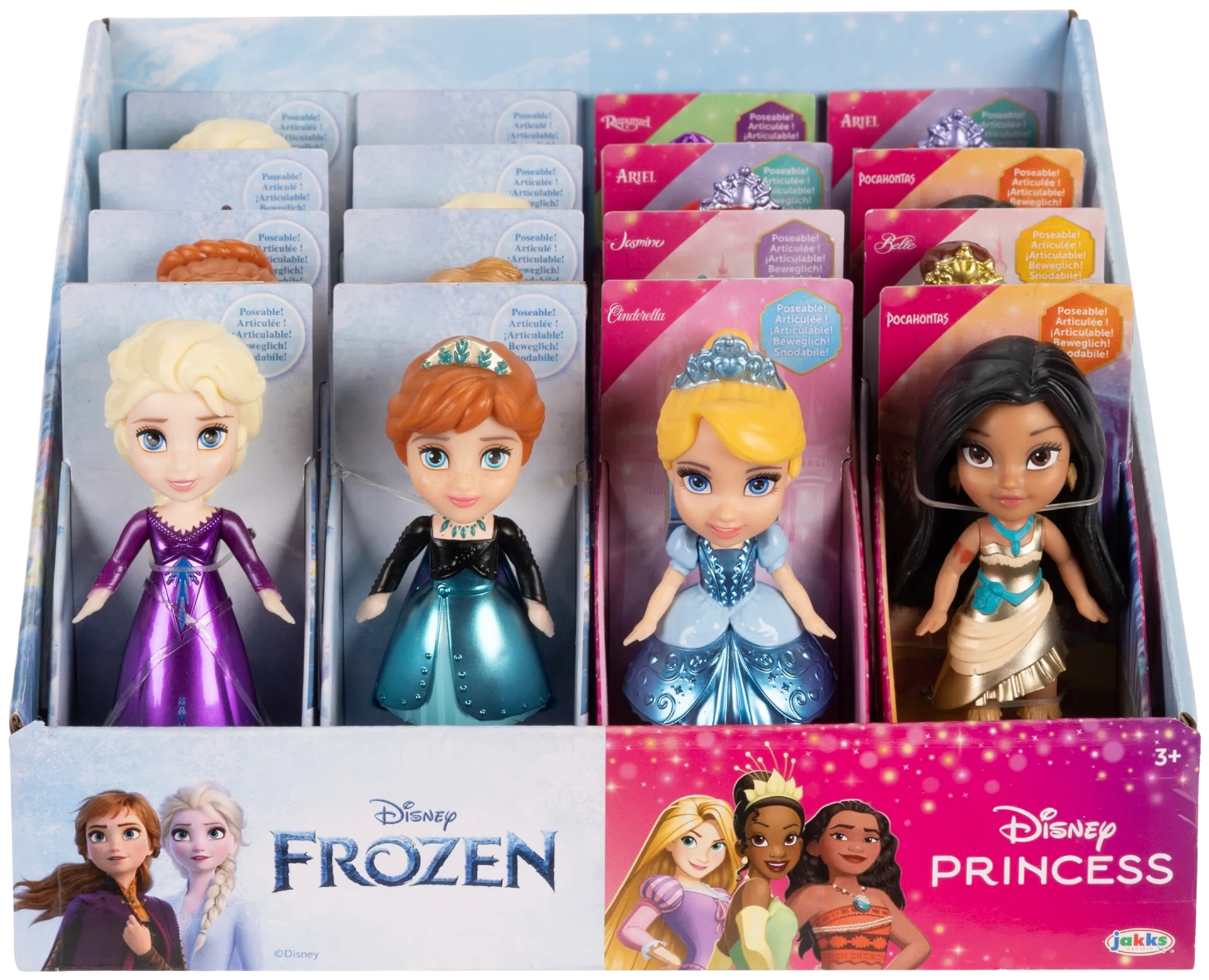 Disney Princess & Frozen mininukke 7 cm, erilaisia - 3