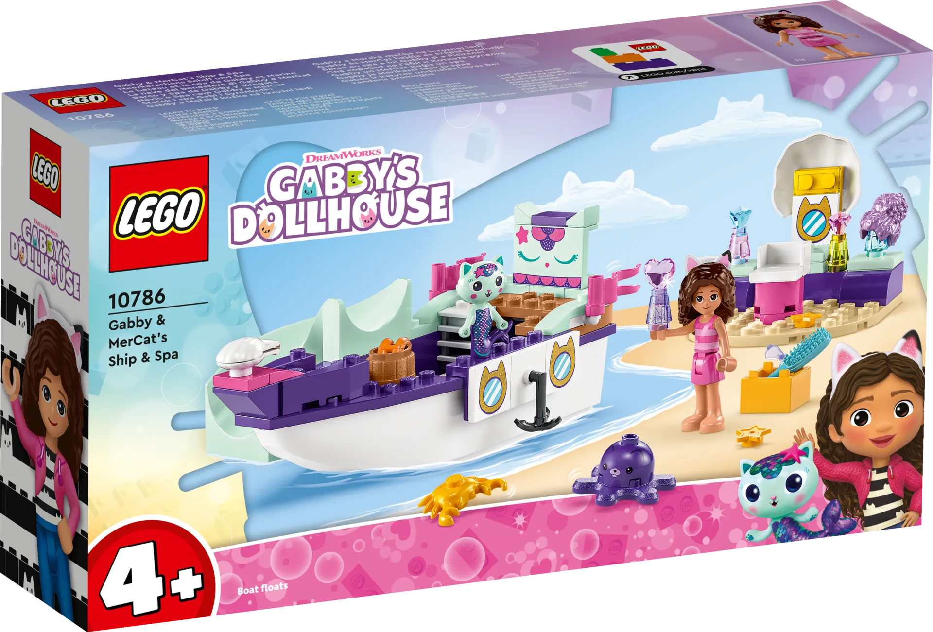 LEGO Gabby's Dollhouse 10786 Gabbyn ja Merikatin laiva ja kylpylä - 1