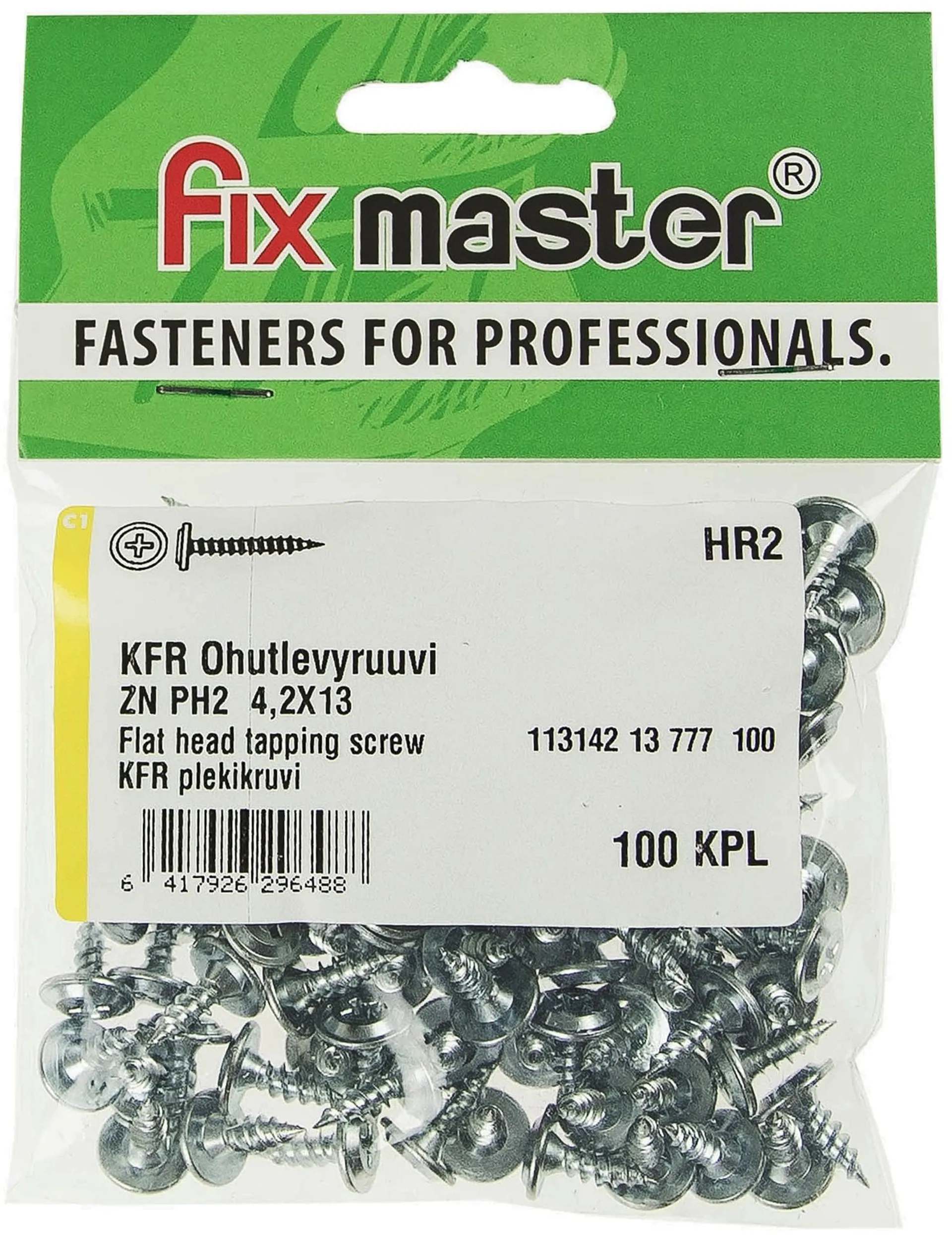 Fix Master KFR ohutlevyruuvi 4,2x13 sinkitty 100kpl