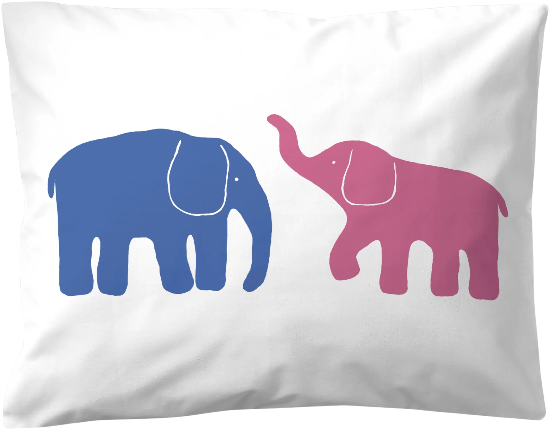 Finlayson tyynyliina Elefantti Kaksi elefanttia 50x60cm sininen/pinkki