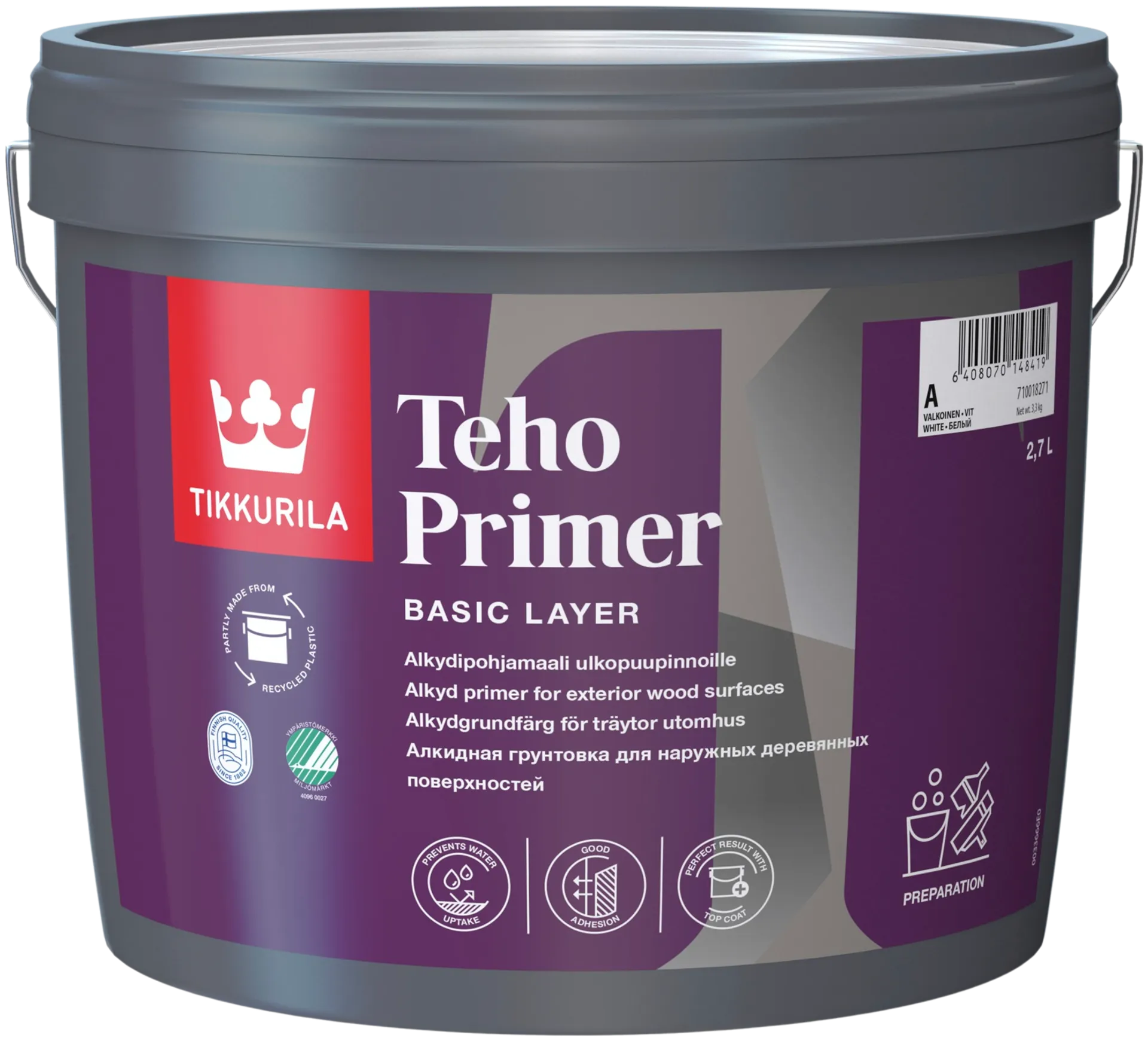 Tikkurila alkydipohjamaali Teho Primer 2,7 l A