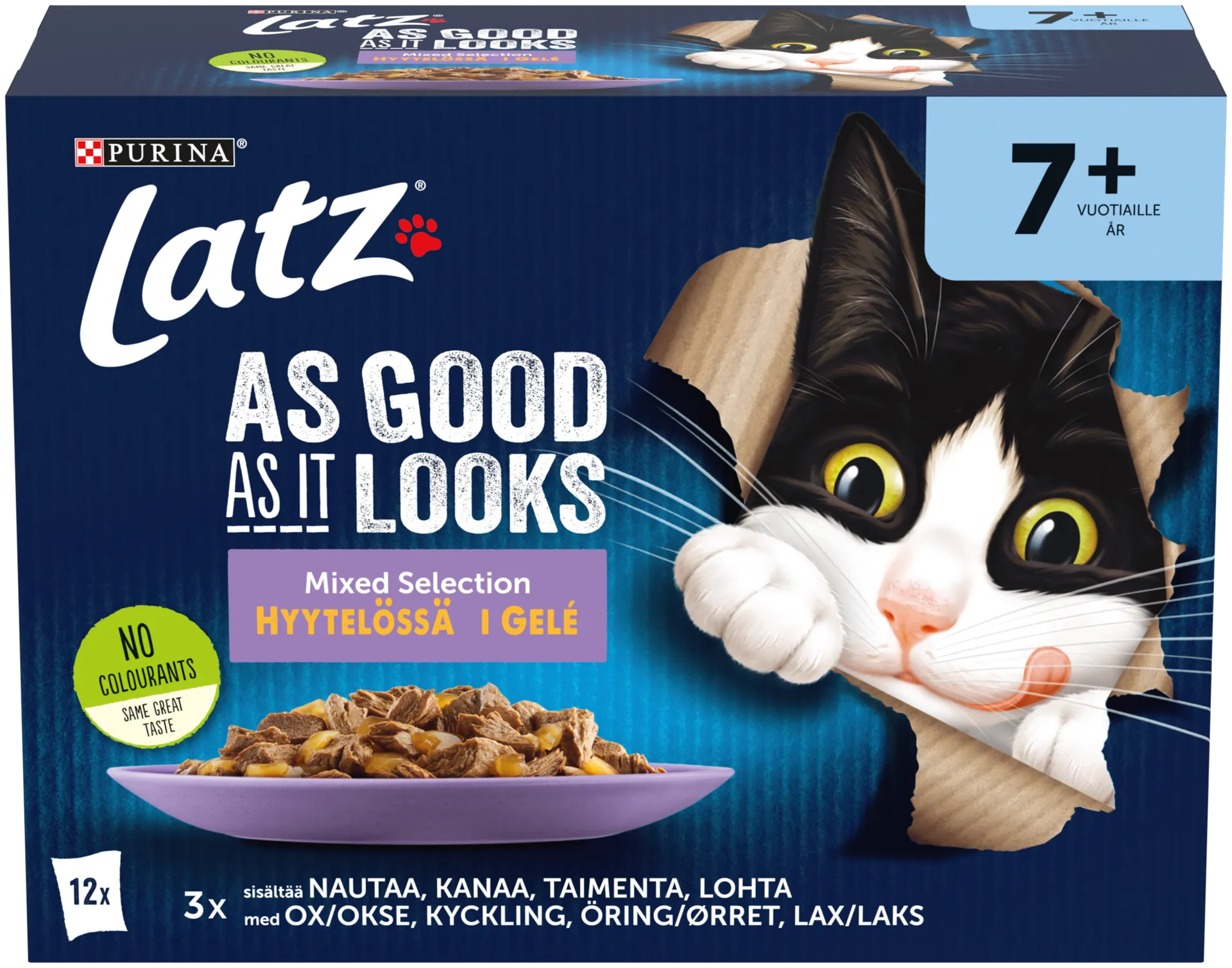 Latz 12x85g AGAIL Senior Mixed lajitelma hyytelössä 4 varianttia kissanruoka