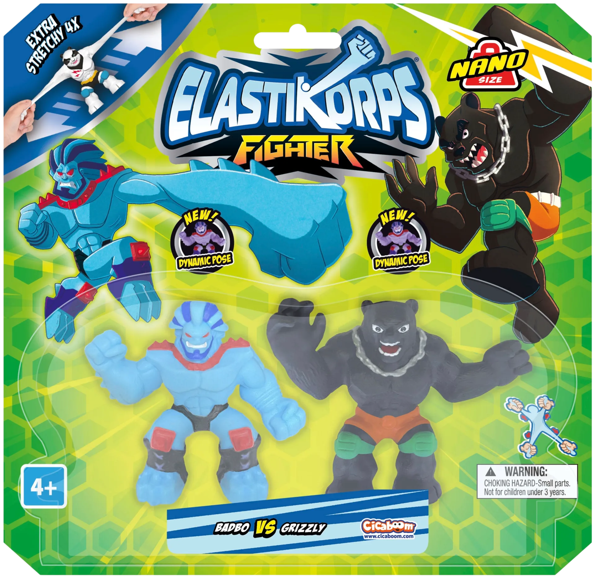 Elastikorps Nano Fighters -kamppailufiguurit 2 kpl - 1