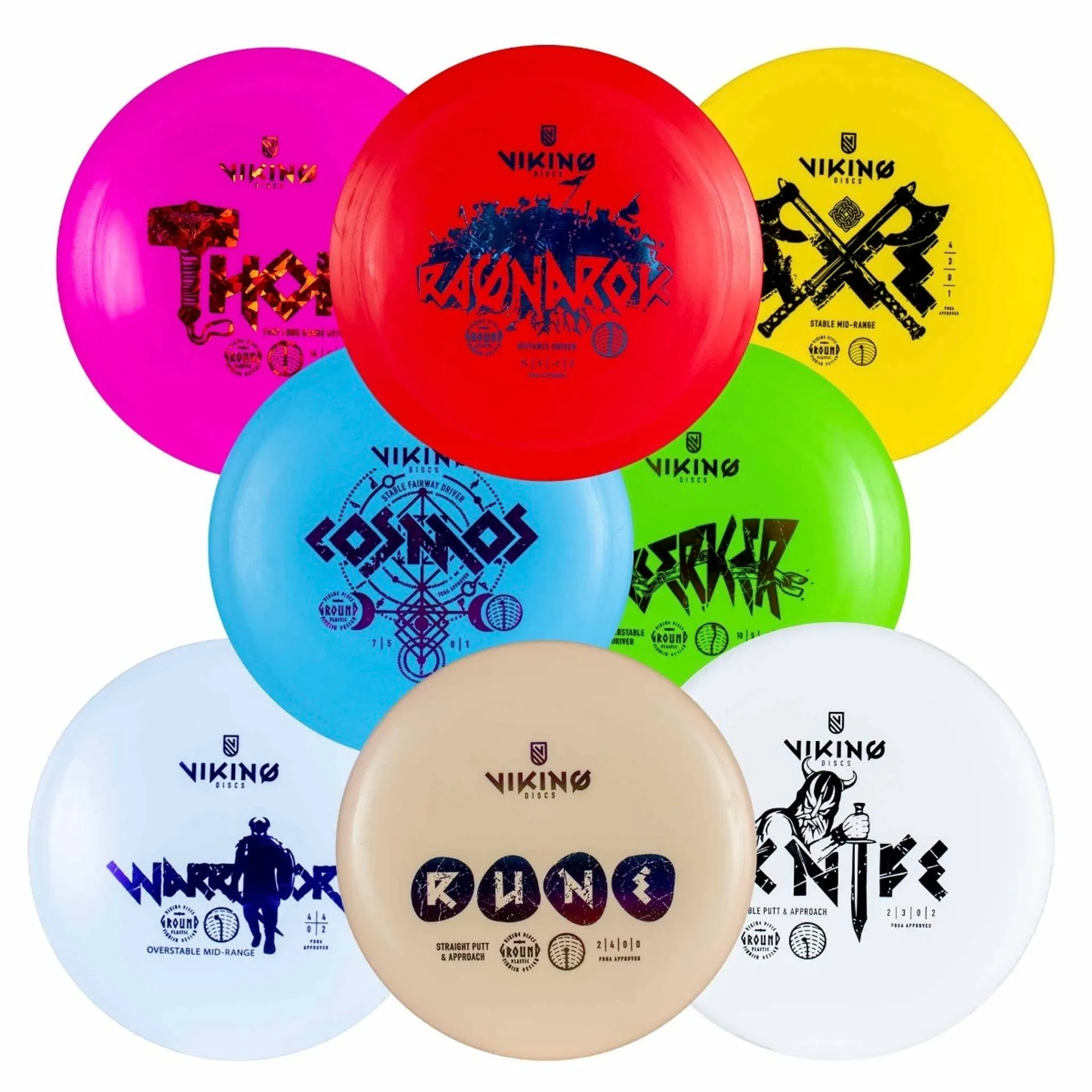 Viking Discs Frisbeegolf kiekkosetti Ground Set 8kpl - 1