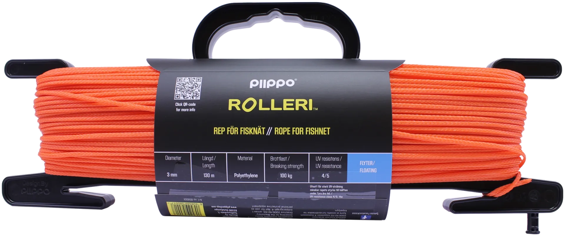 Piippo Rolleri verkonvetoköysi 3mm x 130m, kelluva - 2