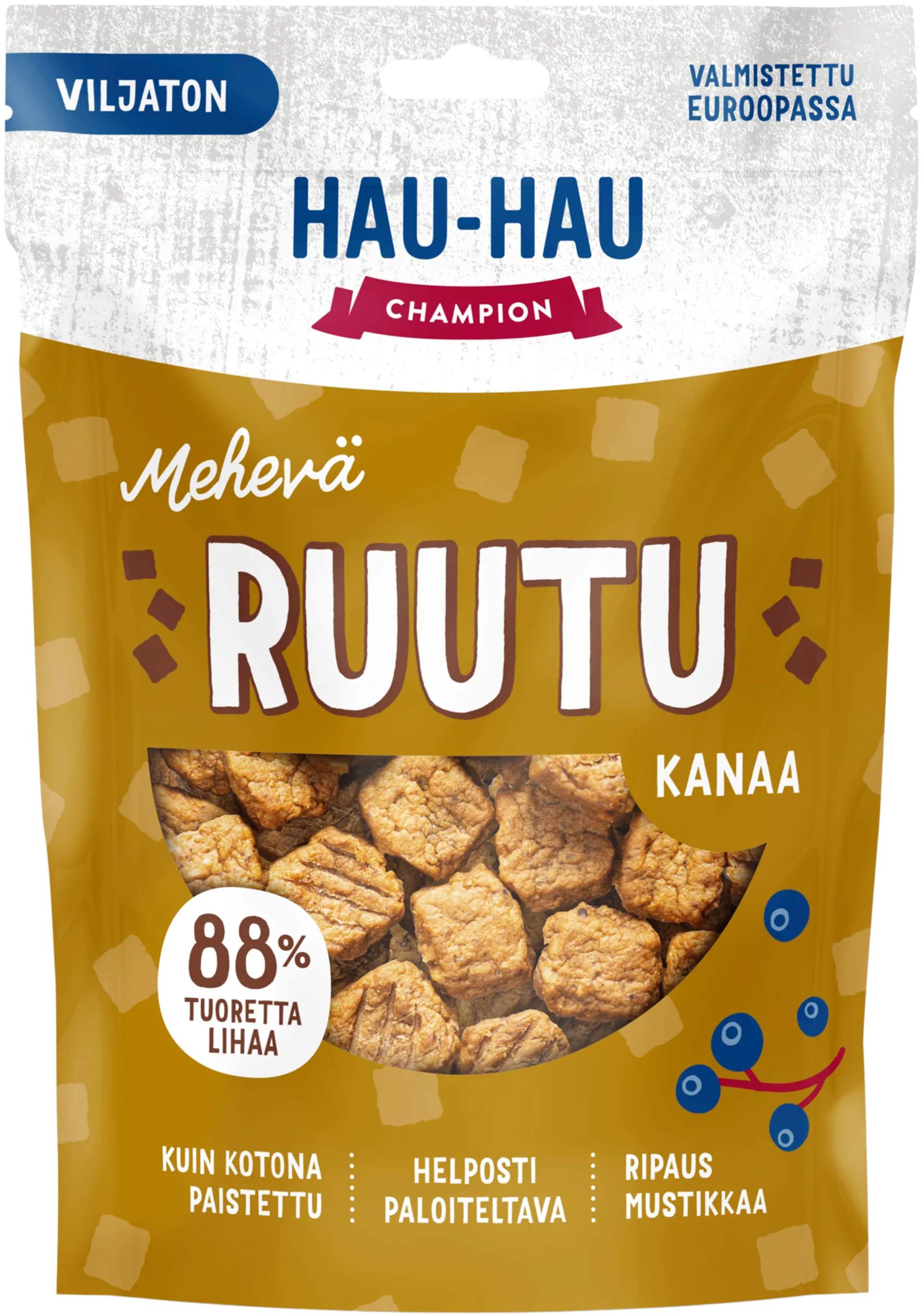 Hau-Hau Champion Mehevä Ruutu Kanaa herkku 140 g