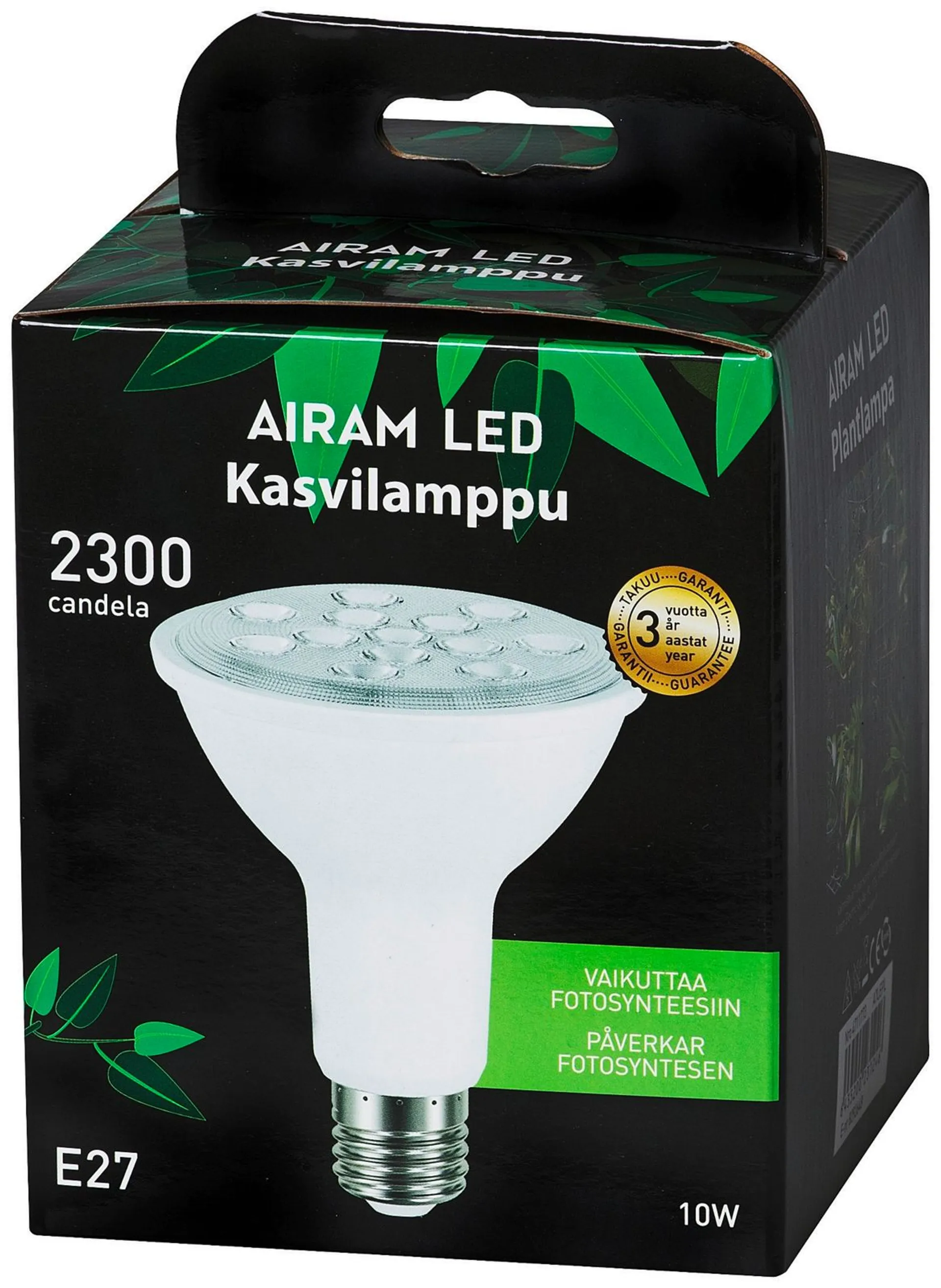 Airam LED kasvilamppu 9,5W E27 800lm 3500K - 2