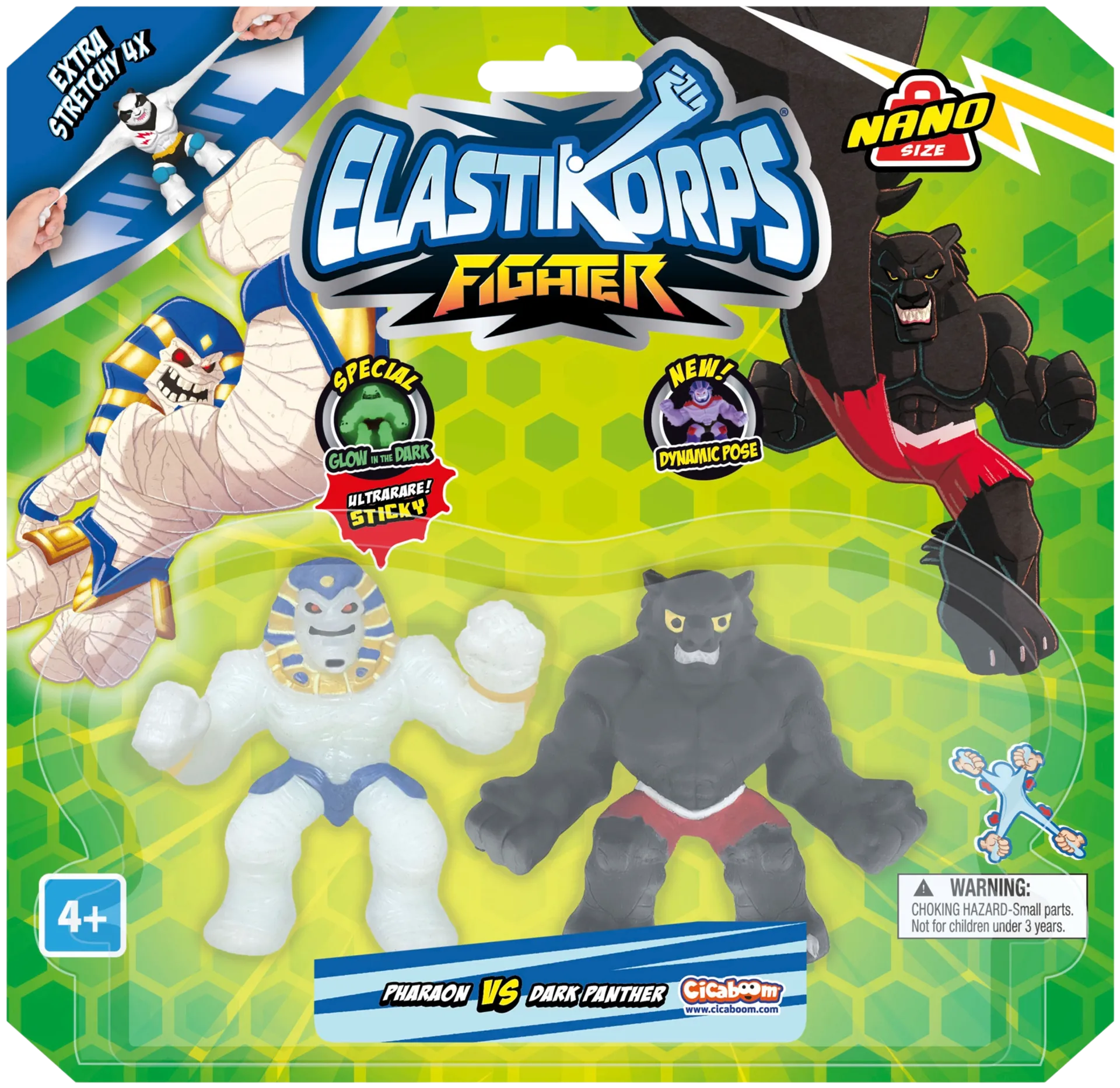 Elastikorps Nano Fighters -kamppailufiguurit 2 kpl - 6