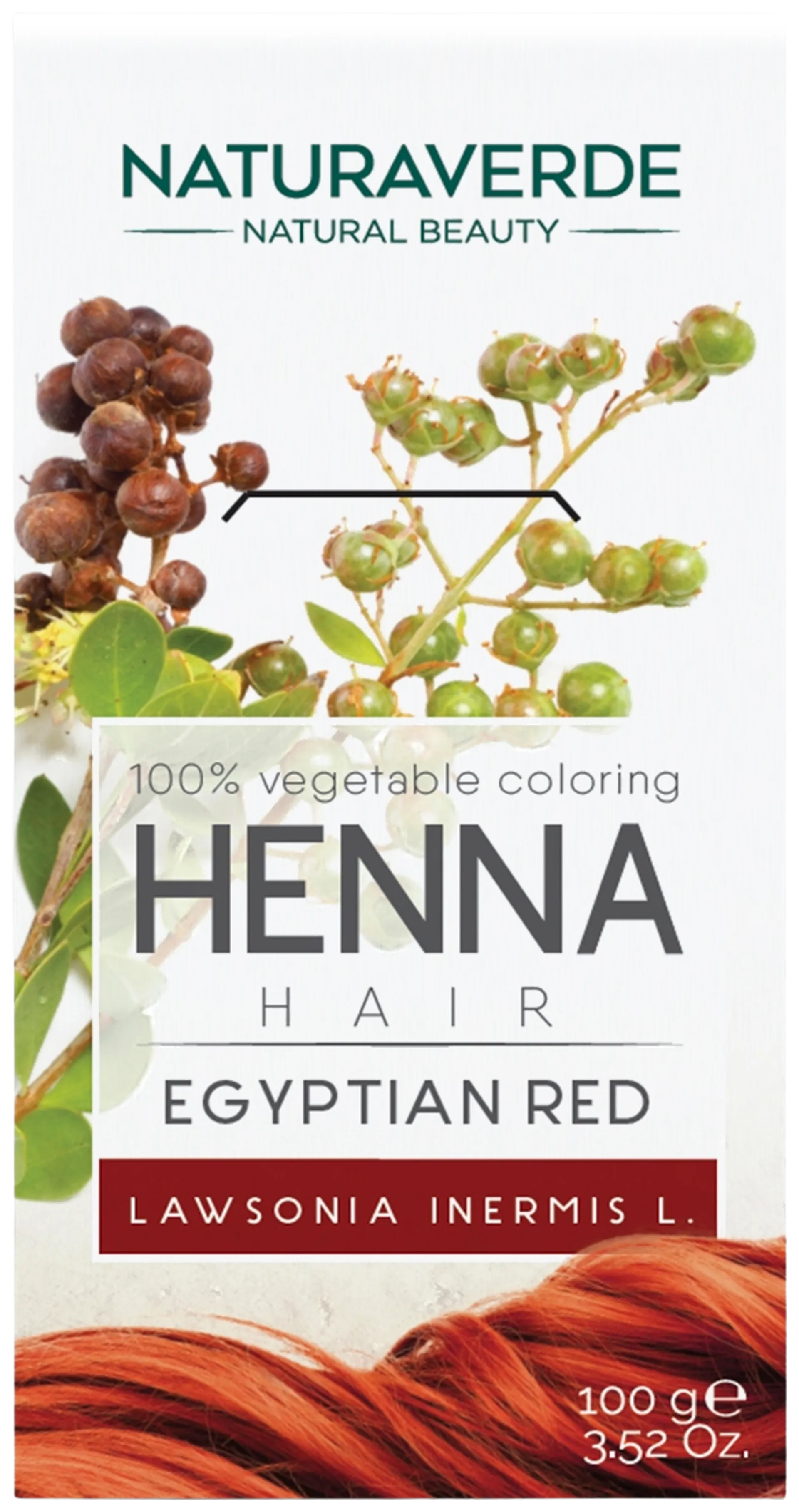Naturaverde Henna 100% Vegetable Coloring Egyptian Red hiusväri