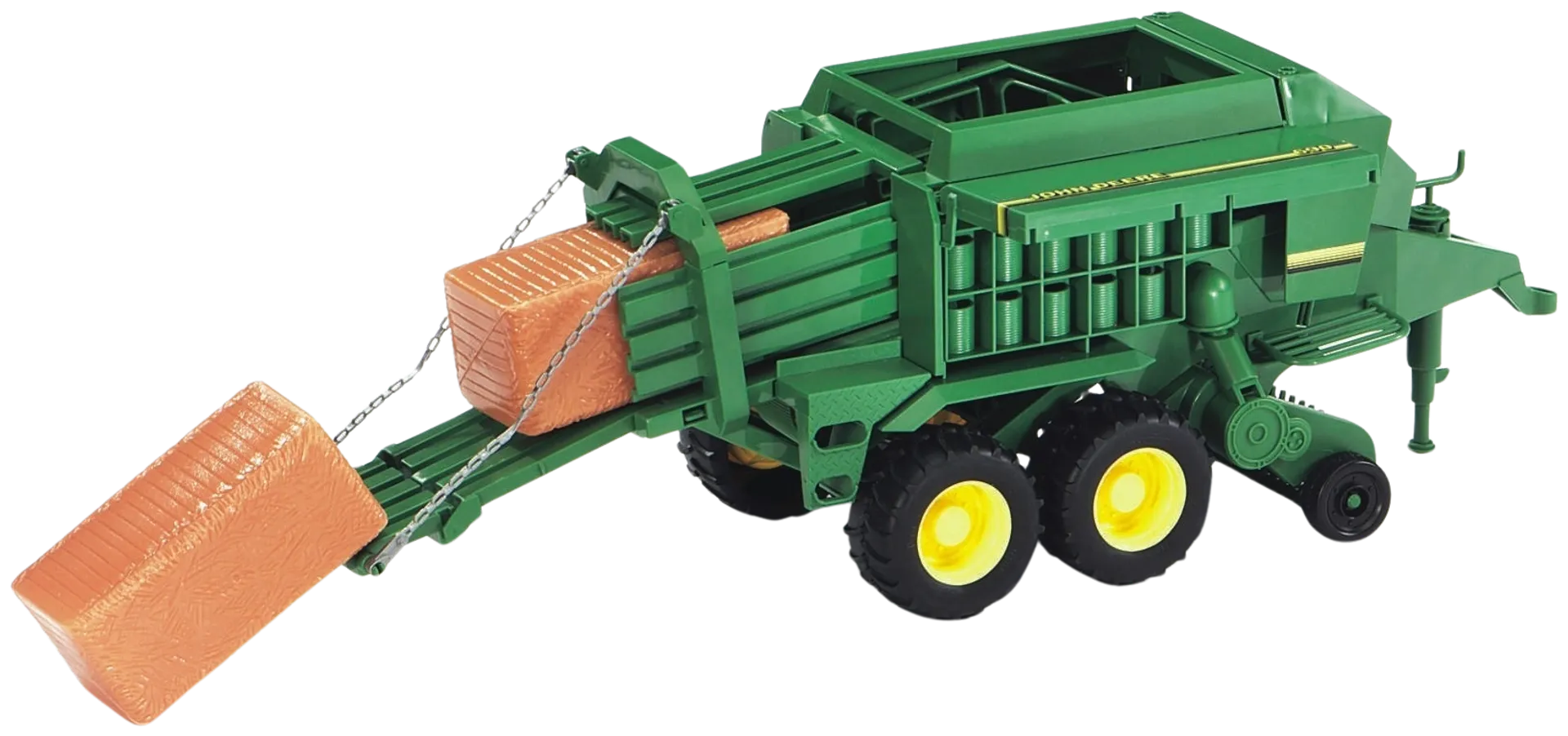 Bruder John Deere kanttipaalain ja kaksi paalia