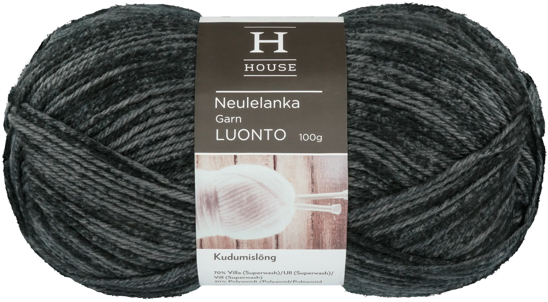 House kuviolanka Luonto 100 g Black 217/gray 13776 - 1