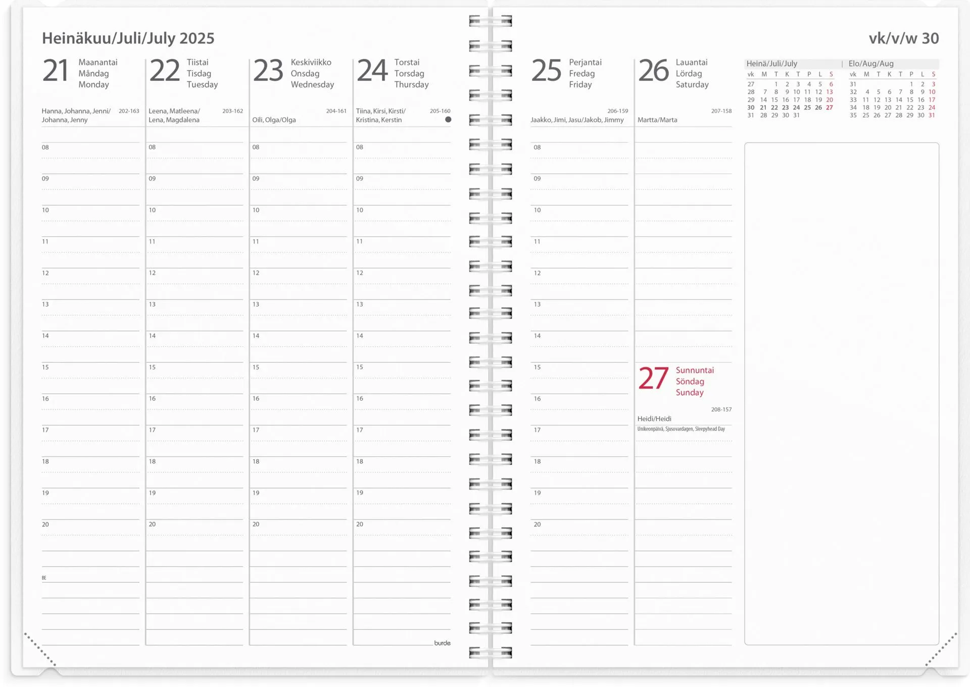 Burde koulukalenteri 24/25 Study 4 in 1 - 5