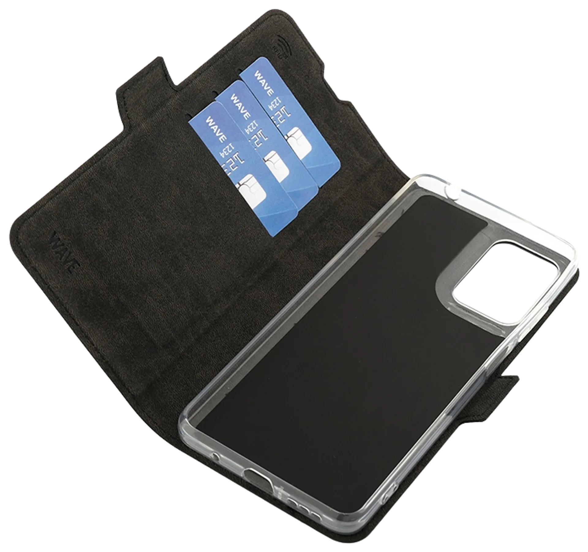 Wave Book Case, Motorola Moto E14, Musta - 4