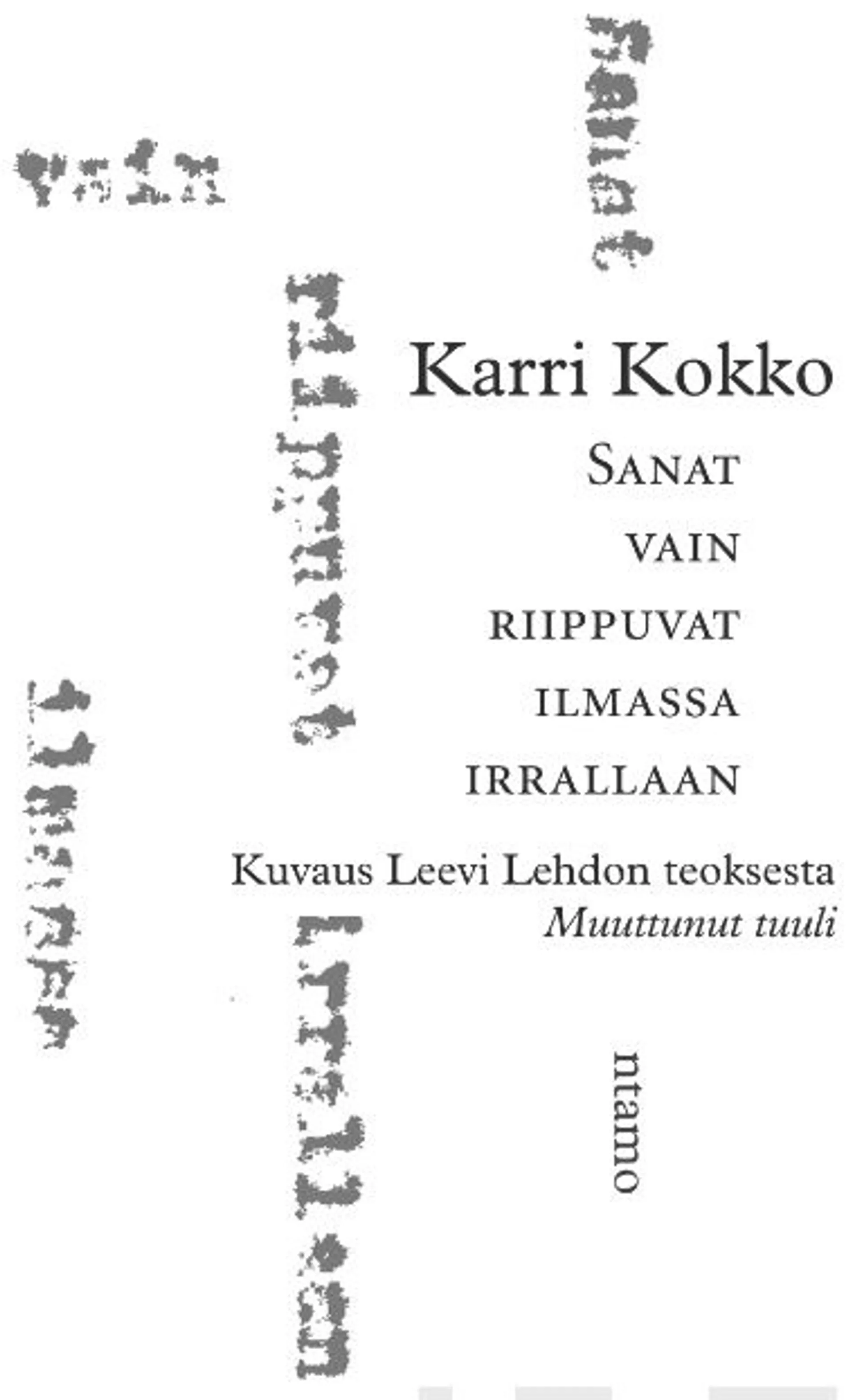 Kokko, Sanat vain riippuvat ilmassa irrallaan - Kuvaus Leevi Lehdon teoksesta Muuttunut tuuli