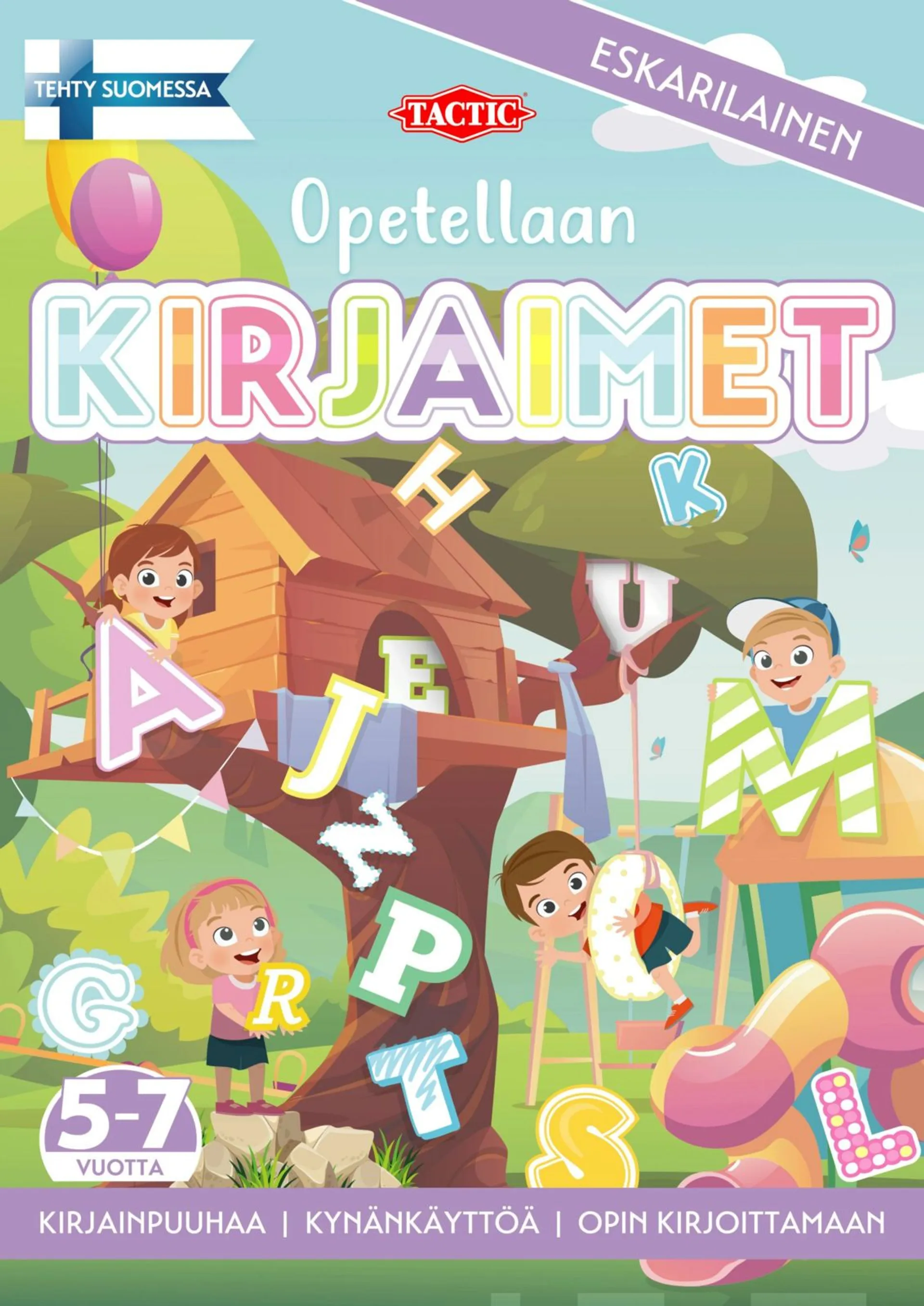 Opetellaan Kirjaimet puuhakirja - Kirjainpuuhaa, kynänkäyttöä, opin kirjoittamaan