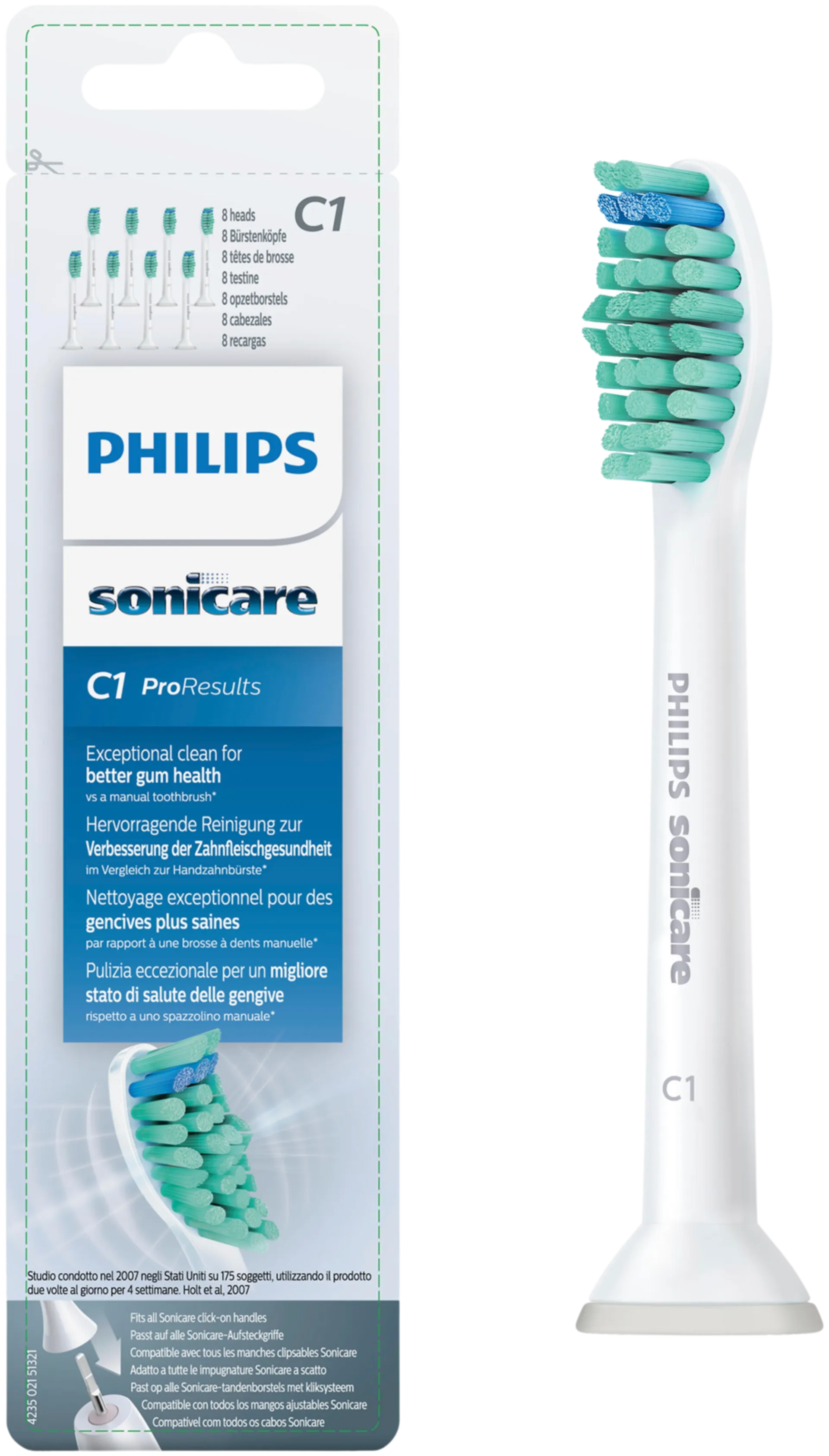 Philips Sonicare vaihtoharja HX6018/07 ProResults 8 kpl - 8