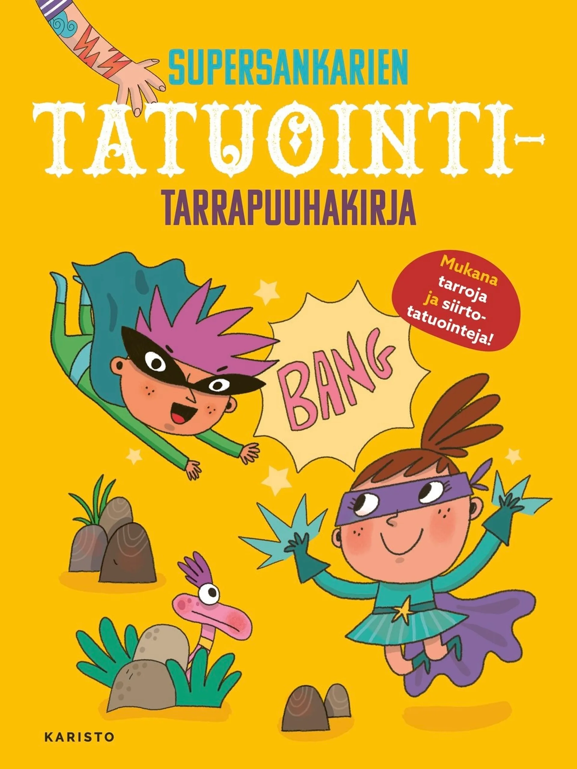 Supersankarien tatuointitarrapuuhakirja