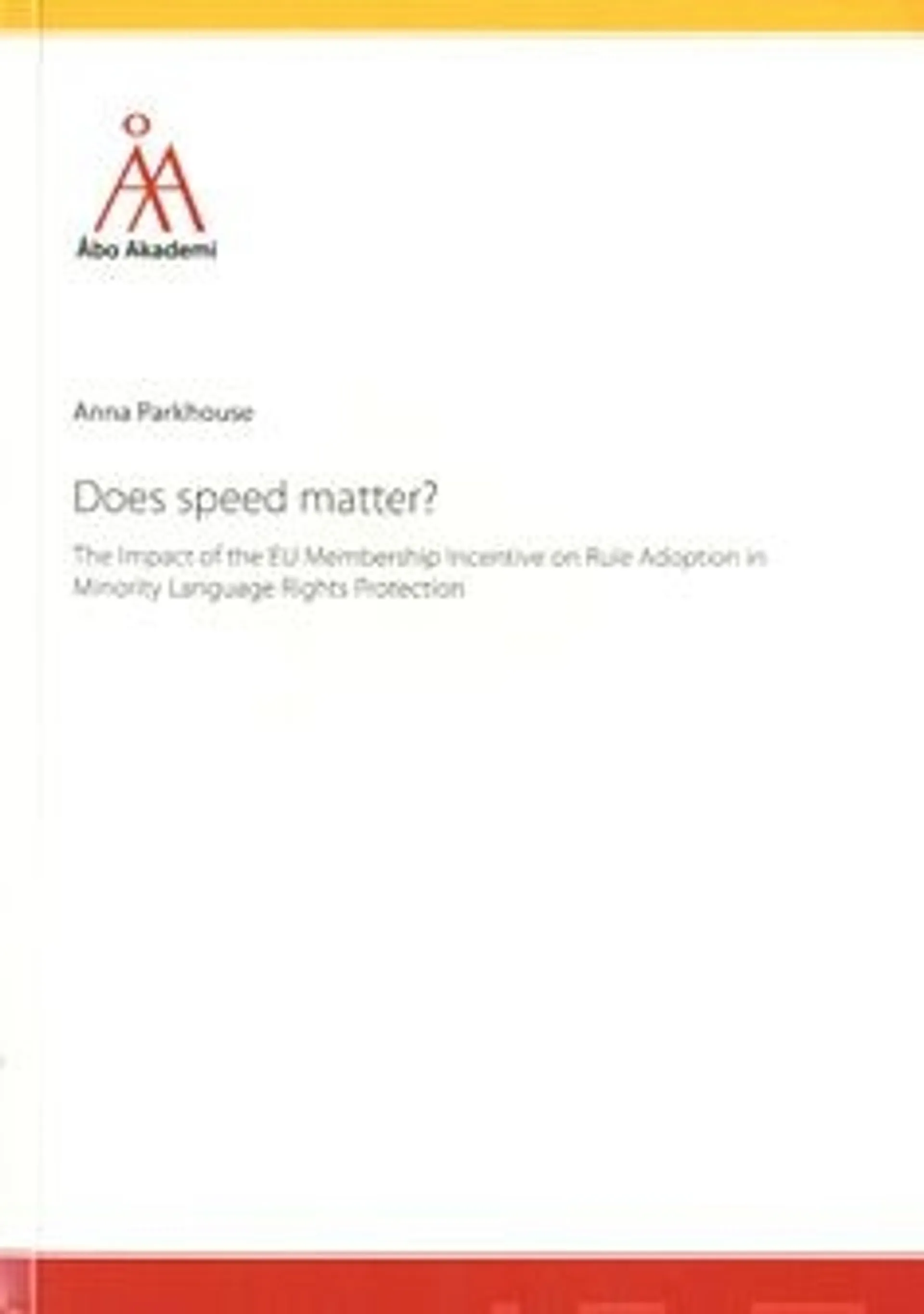 Parkhouse, Does speed matter?