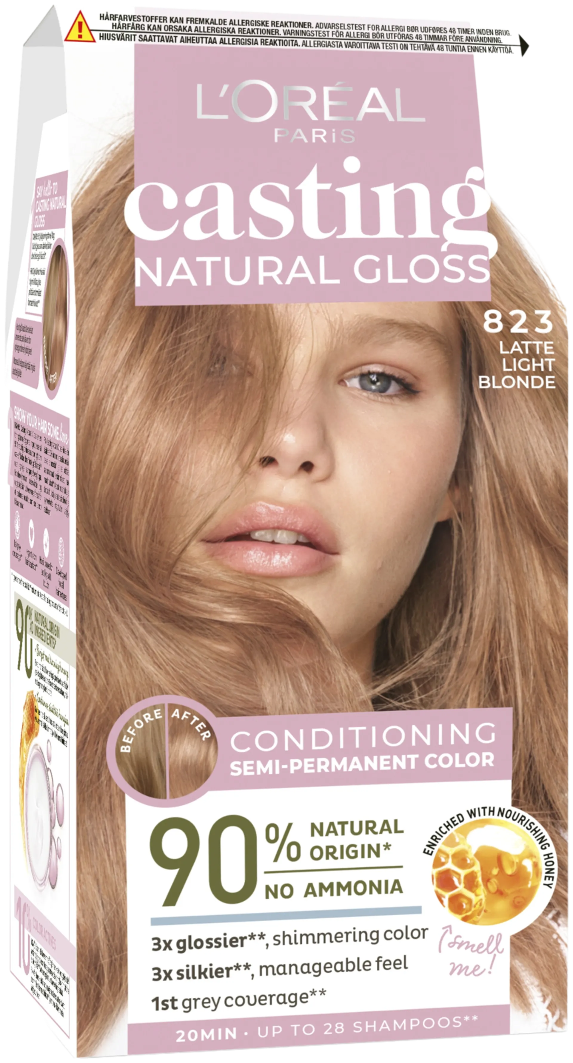 L'Oréal Paris Casting Natural Gloss 823 Light Blonde Vanille kevytväri 1kpl - 2