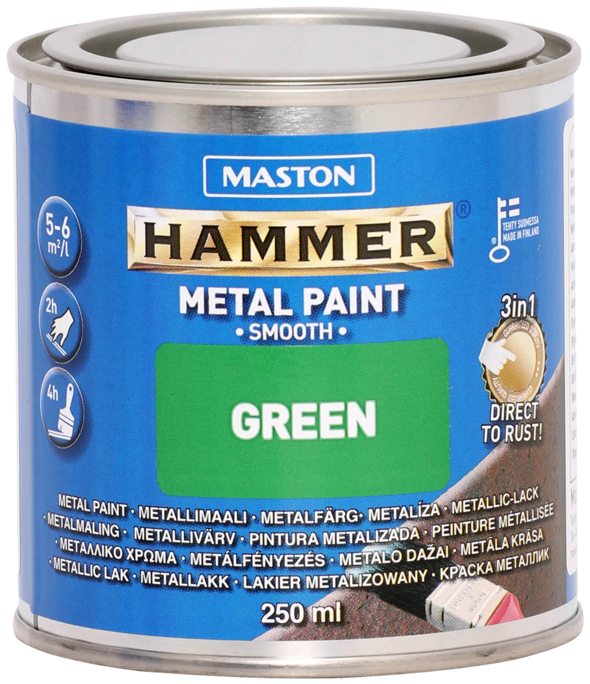Maston metallimaali Hammer Sileä vihreä 250 ml - 1