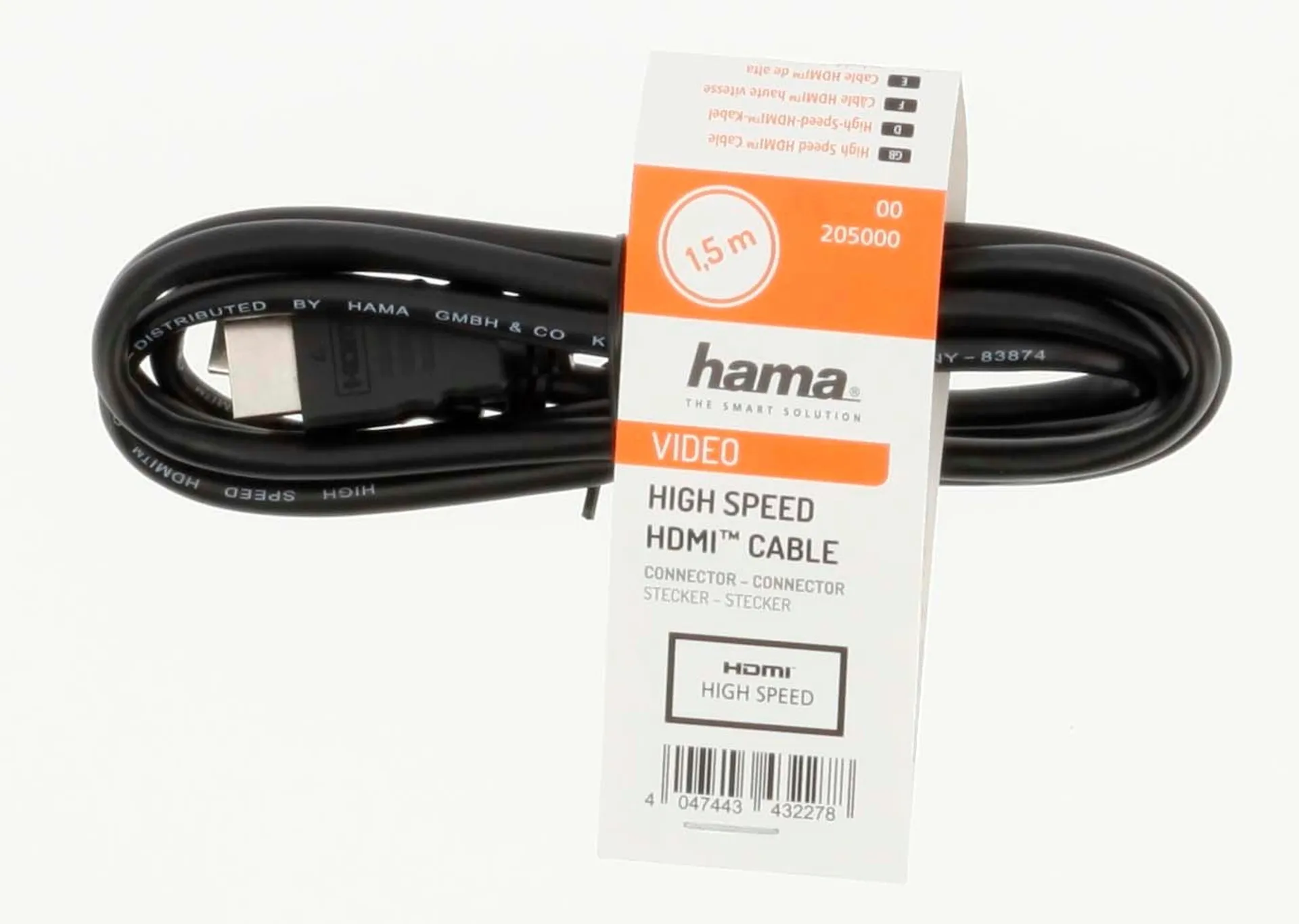 Hama High-Speed HDMI™-johto, uros - uros, 1,5 m - 4