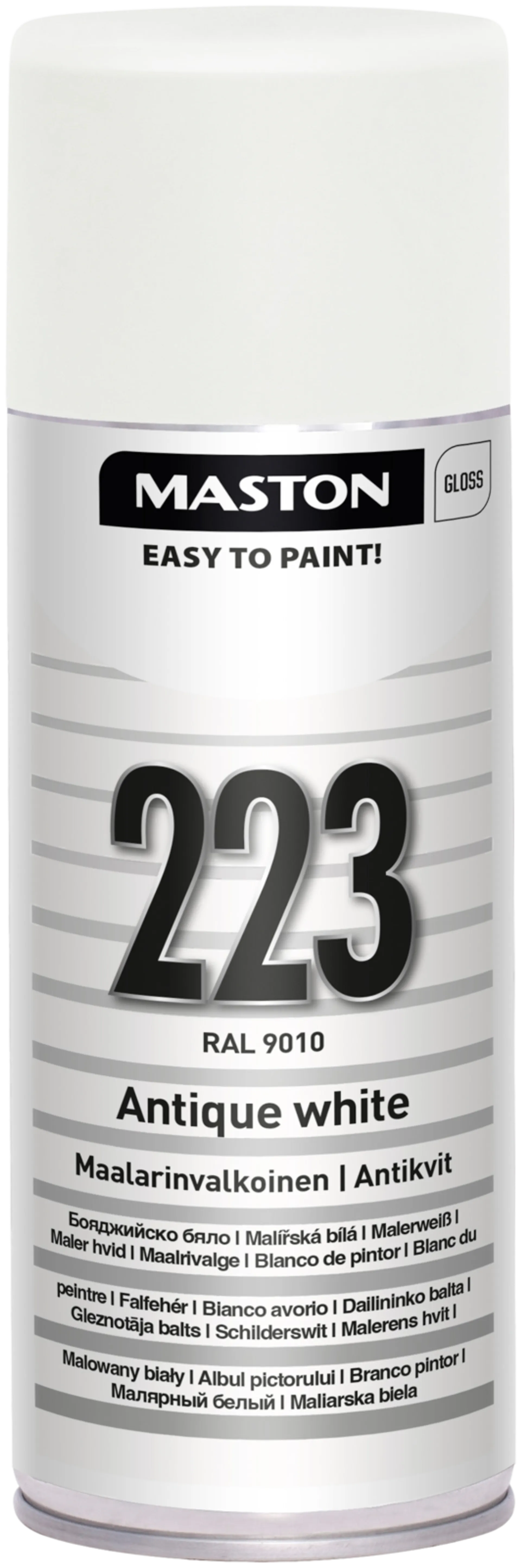 Maston ColorMix spraymaali maalarin valkoinen 223 400ml RAL 9010