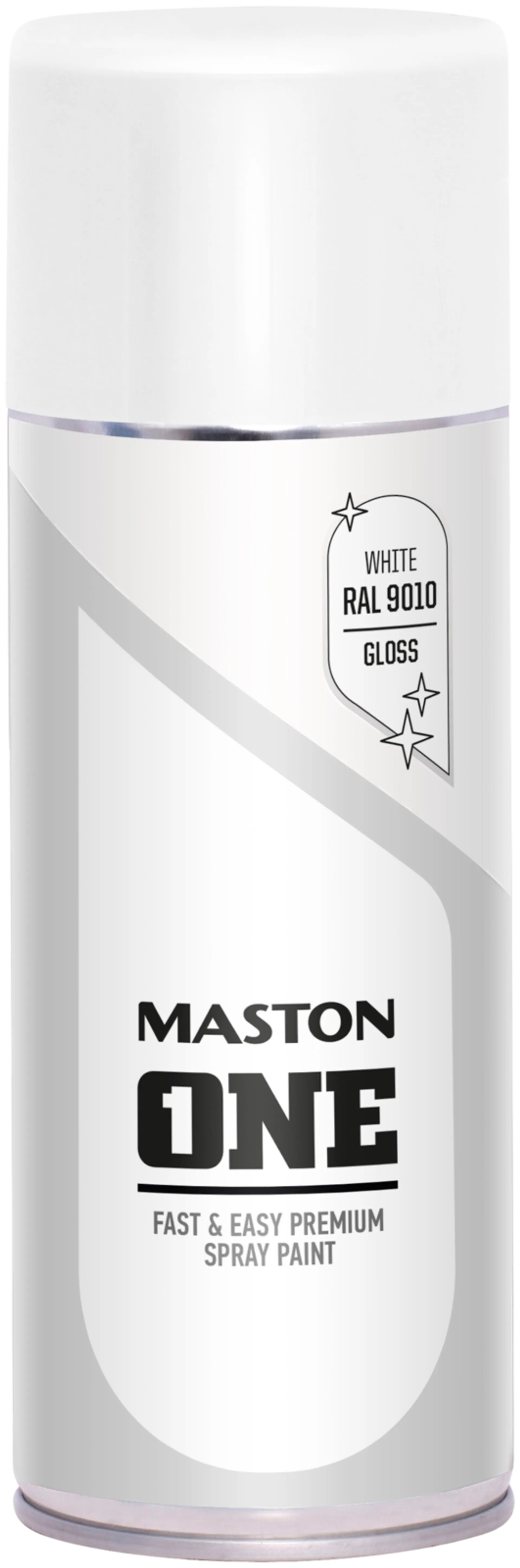 Maston One spraymaali kiiltävä valkoinen RAL 9010 400ml
