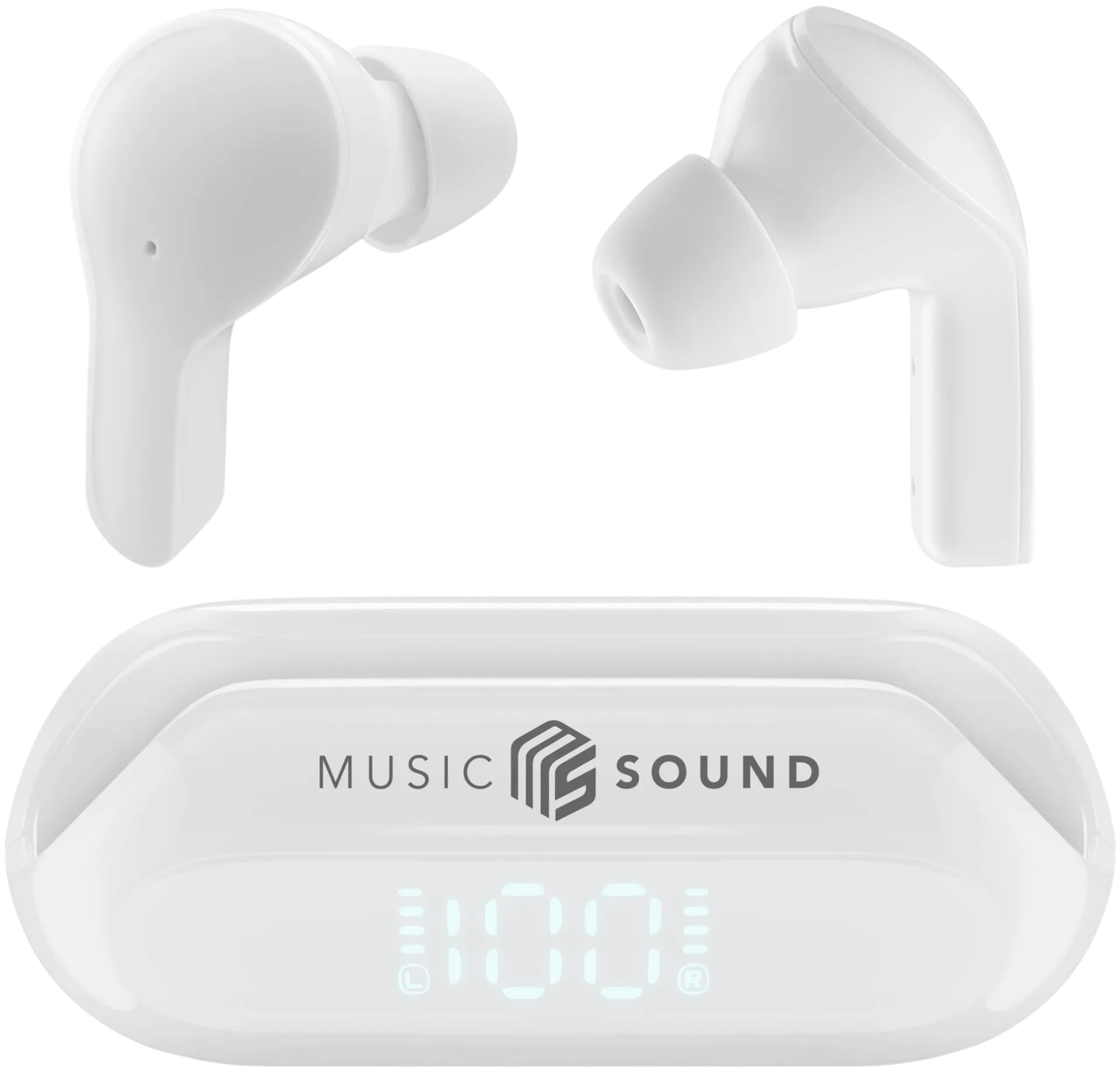 MusicSound Slide Bluetooth nappikuulokkeet, valkoinen - 1