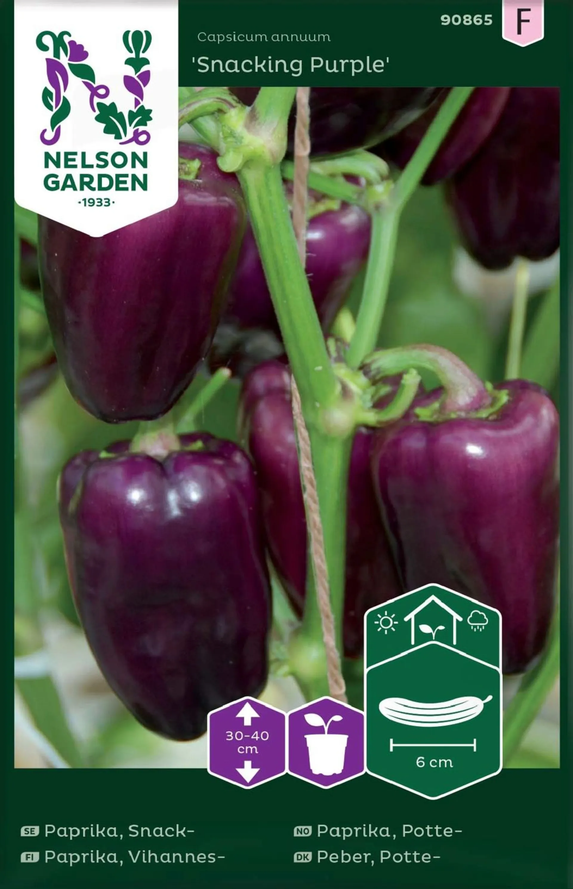 Nelson Garden Siemen Paprika, Vihannes-, Snacking Purple