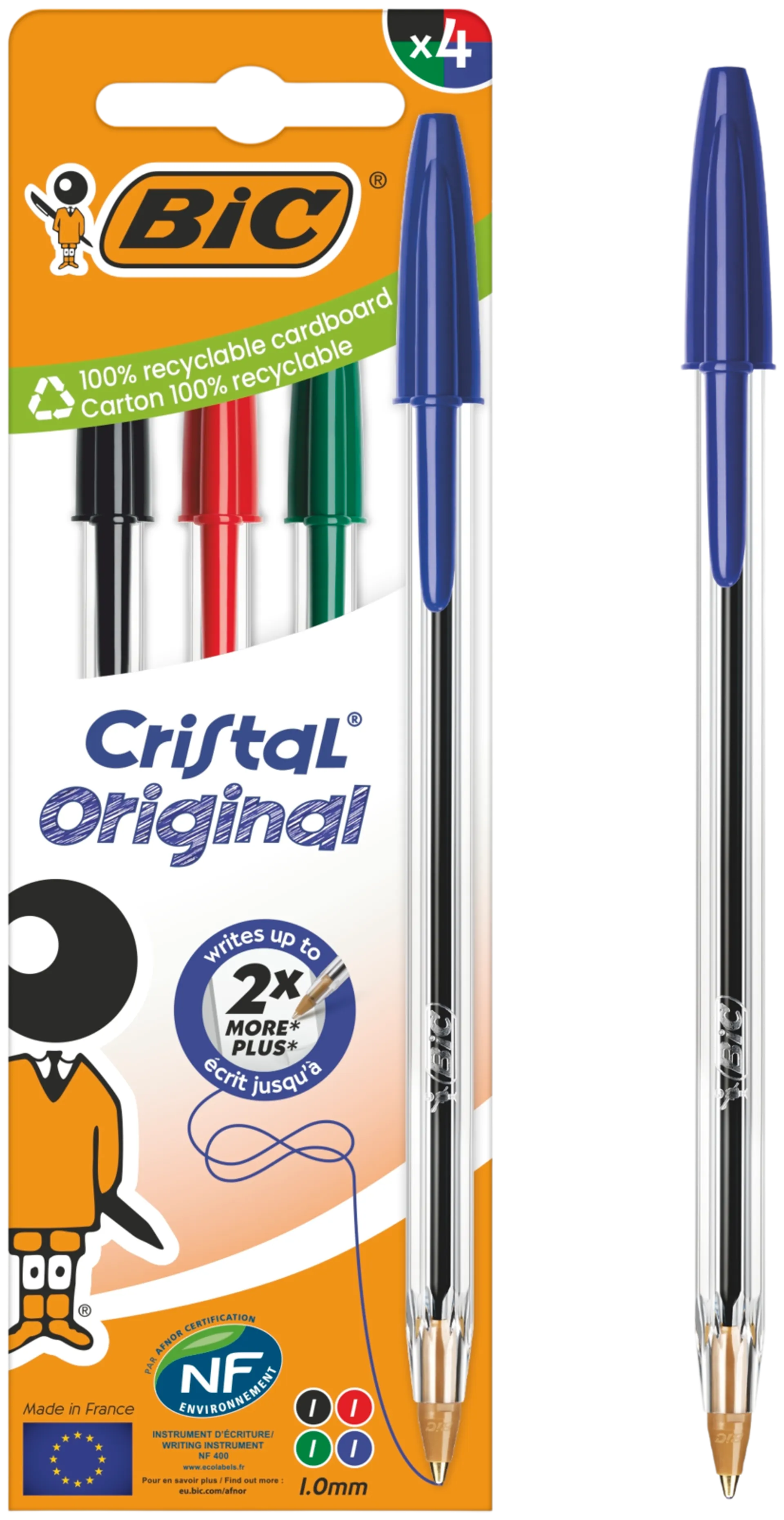 Bic kuulakynä Cristal Medium värilajitelma 4 kpl - 1