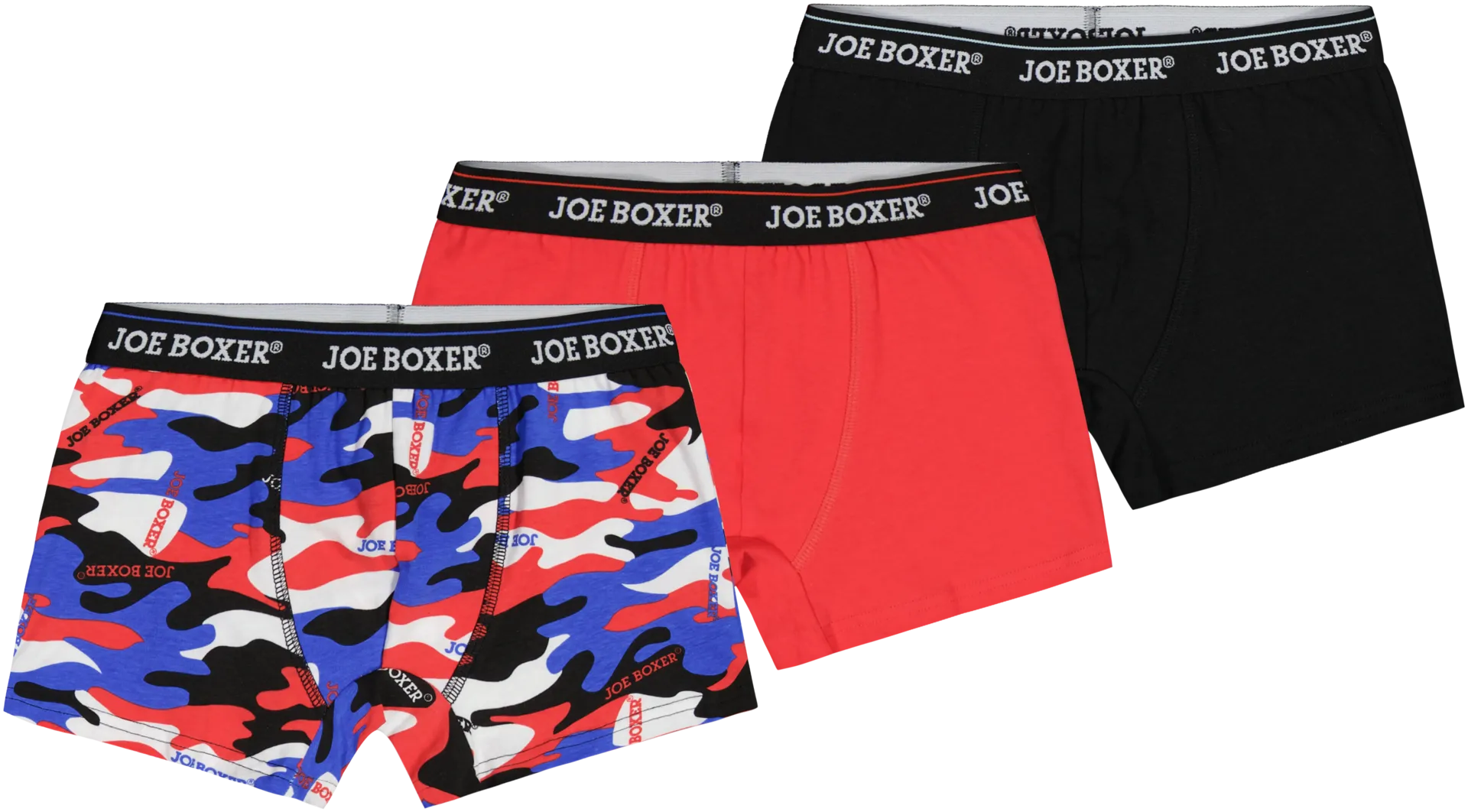 Joe Boxer lasten bokserit 79262 3-pack - red/black/camo