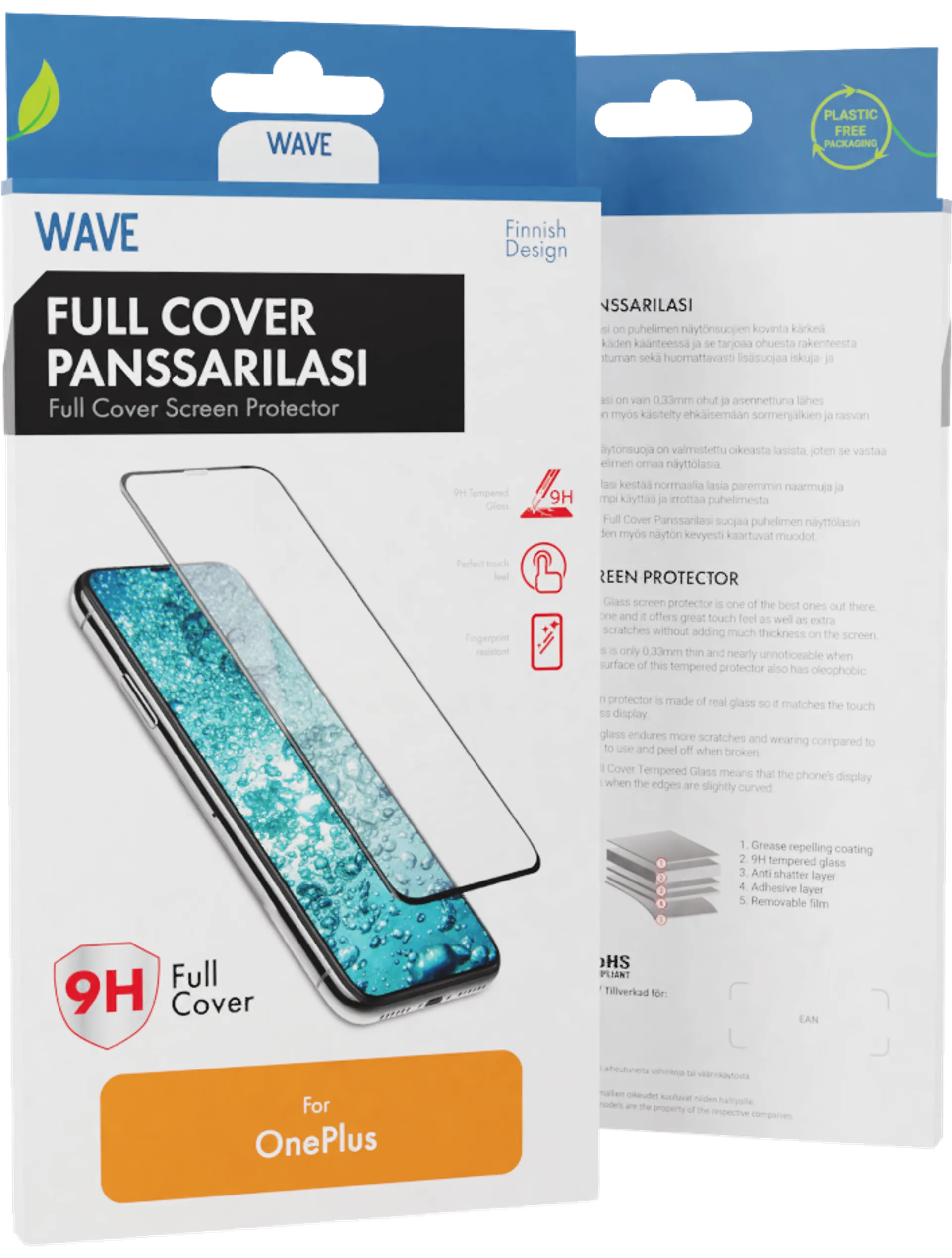 Wave Full Cover Panssarilasi, OnePlus Nord CE 2 Lite 5G, Musta Kehys