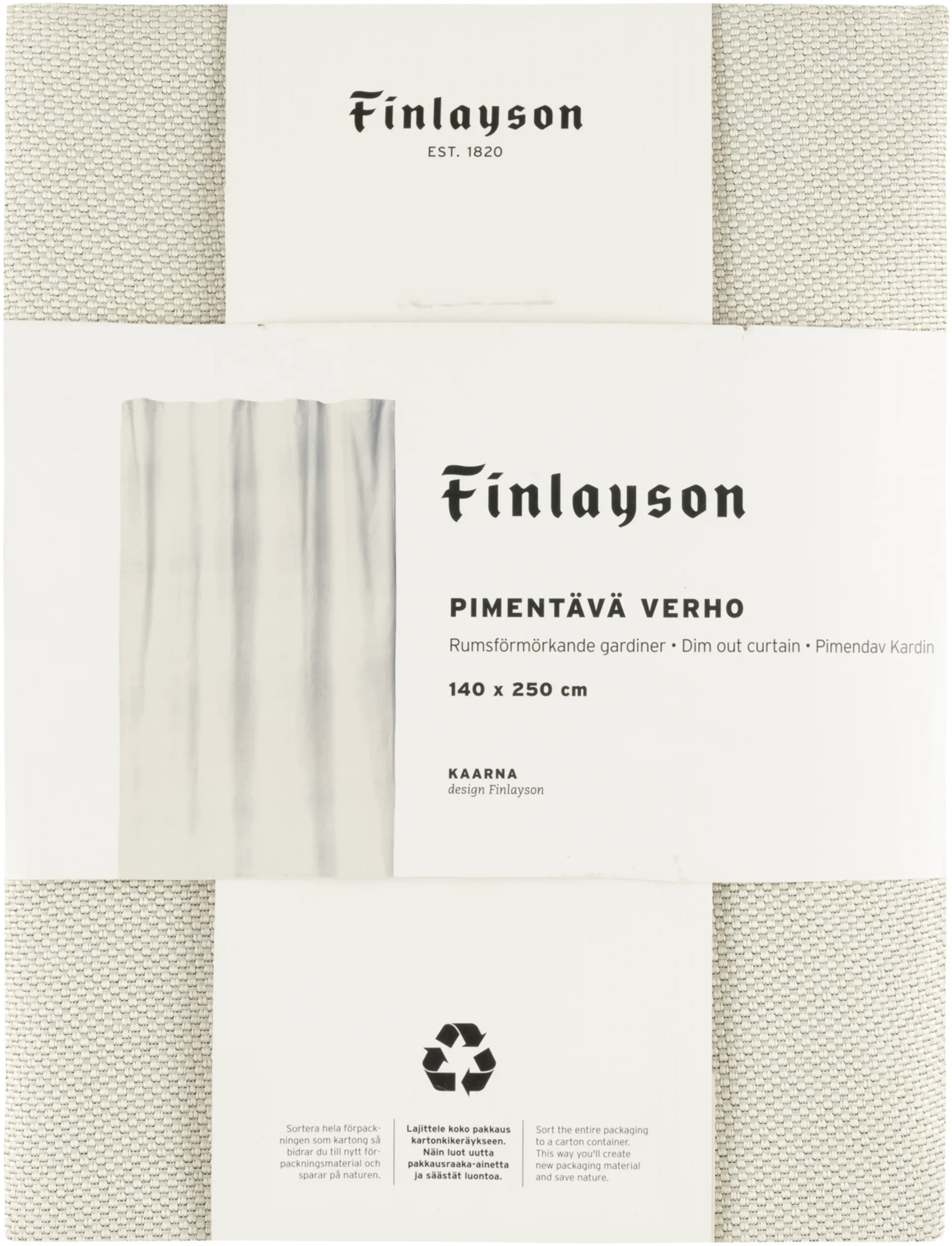Finlayson osittain pimentävä verho Kaarna 140x250cm luonnon valkoinen - 2